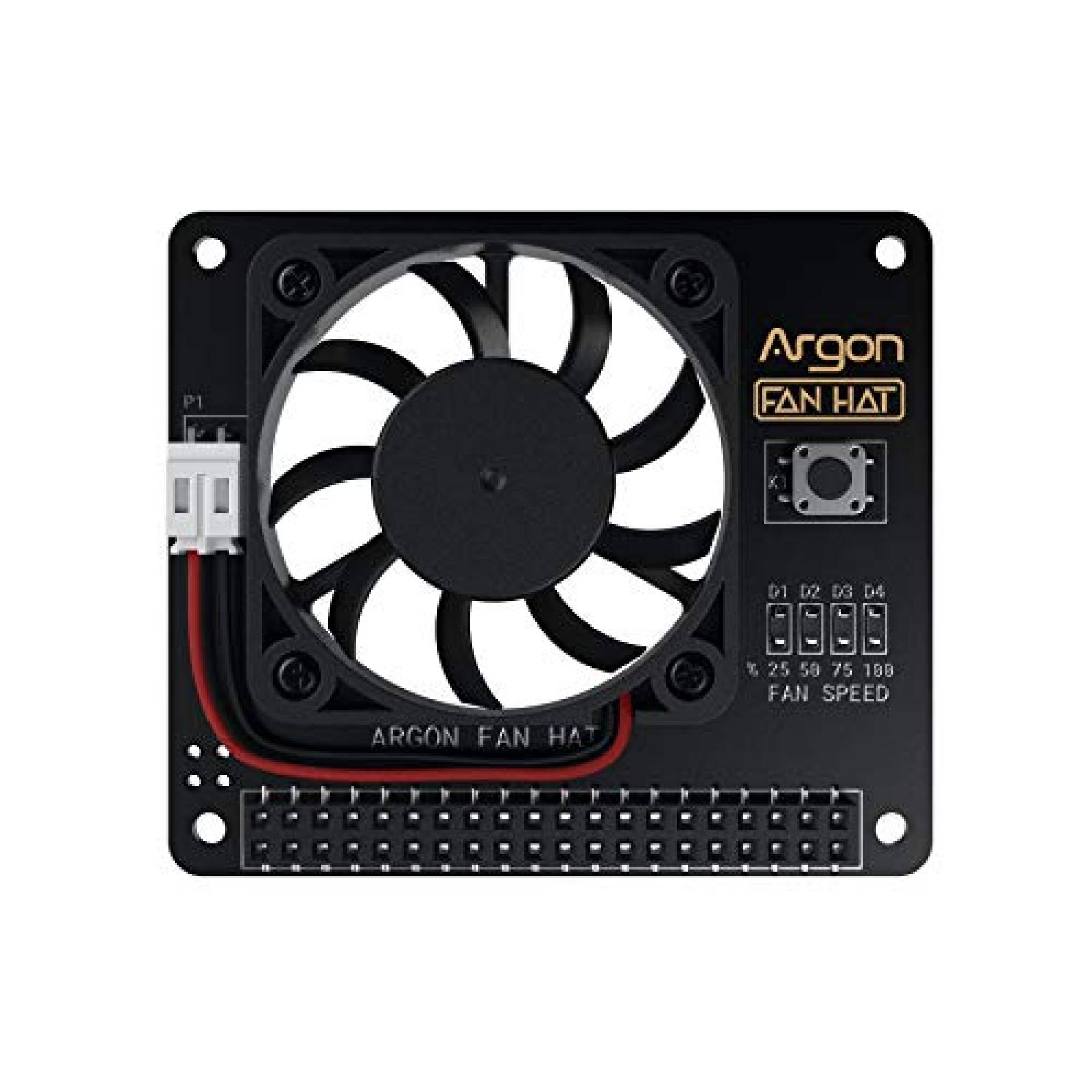 Ventilador Raspberry Pi Argon 40mm Boton Encendido -Negro