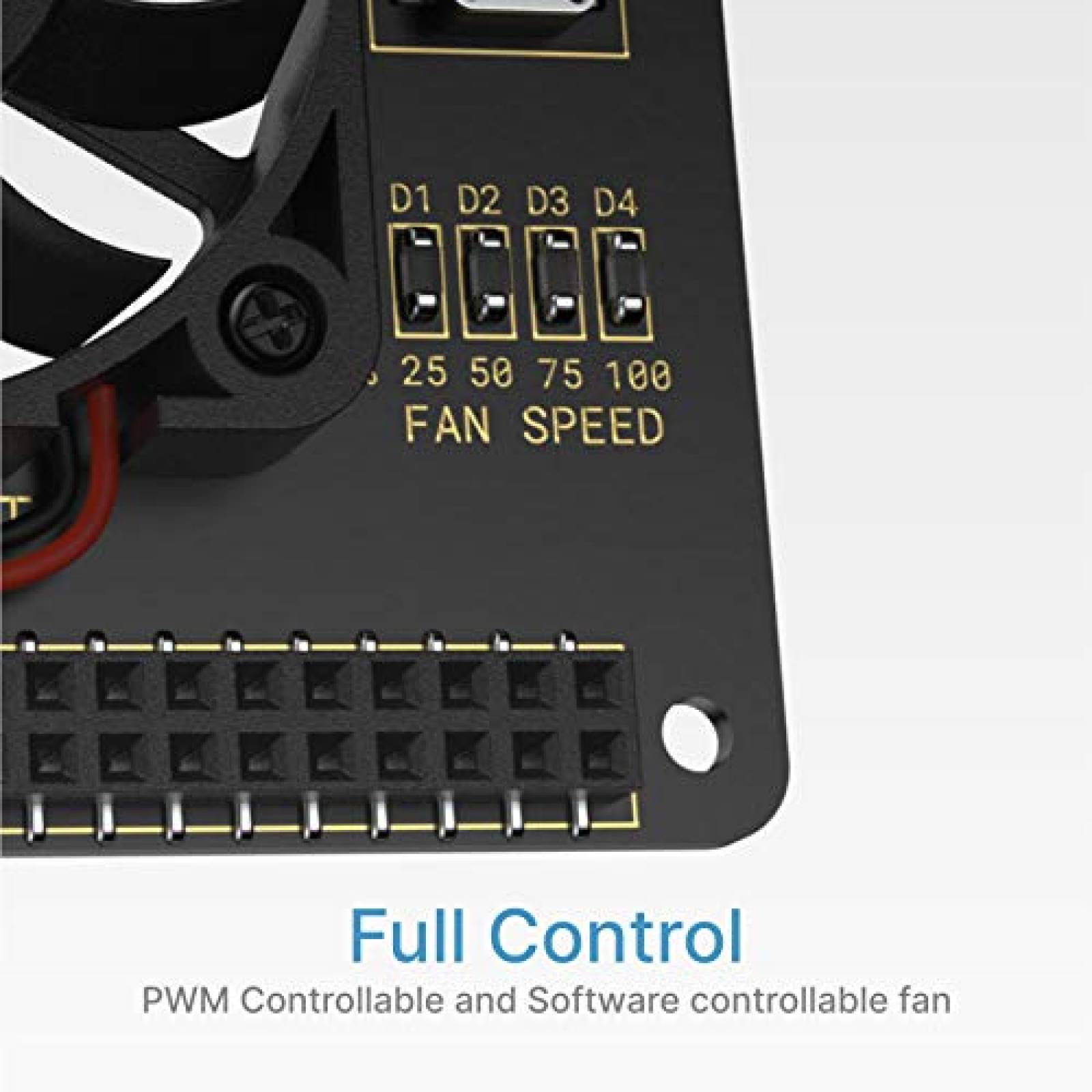 Ventilador Raspberry Pi Argon 40mm Boton Encendido -Negro