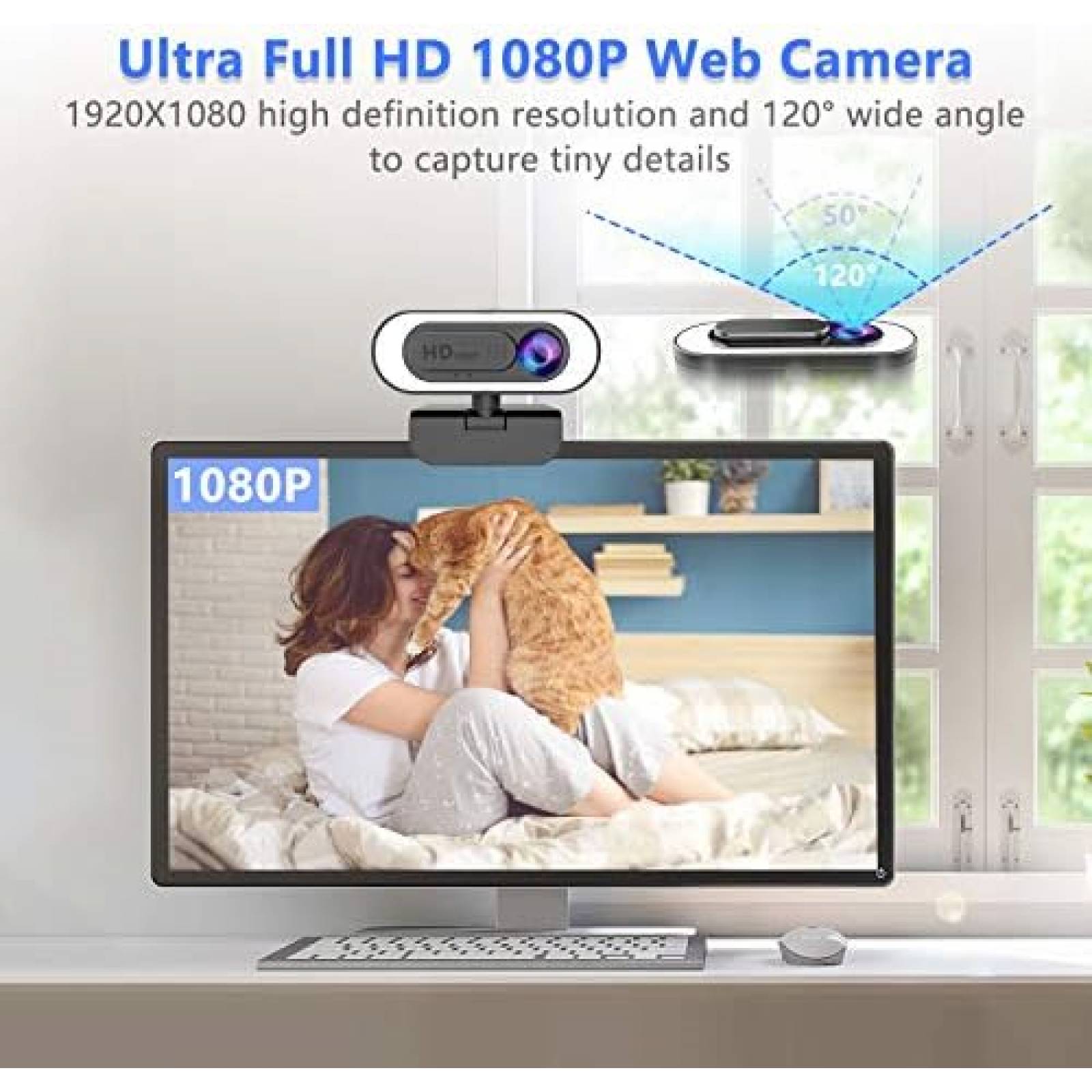 Camara Web ZZCP 2K FHD 120 Aro de Luz 3 Modos + Tripie