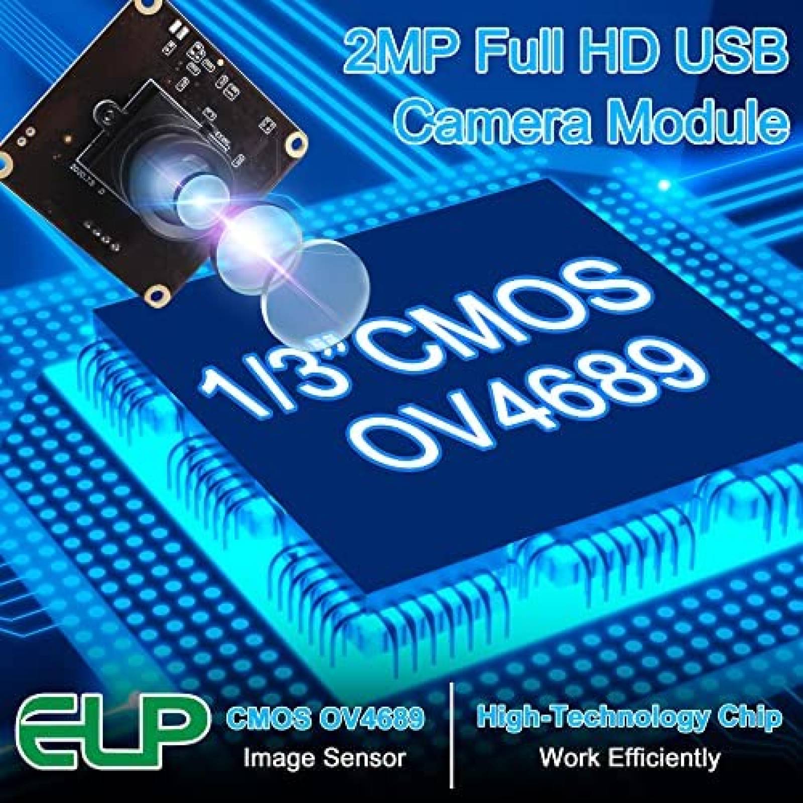 Webcam Mini ELP cmos ov4689 260fps 2MP 1080p USB -Negro