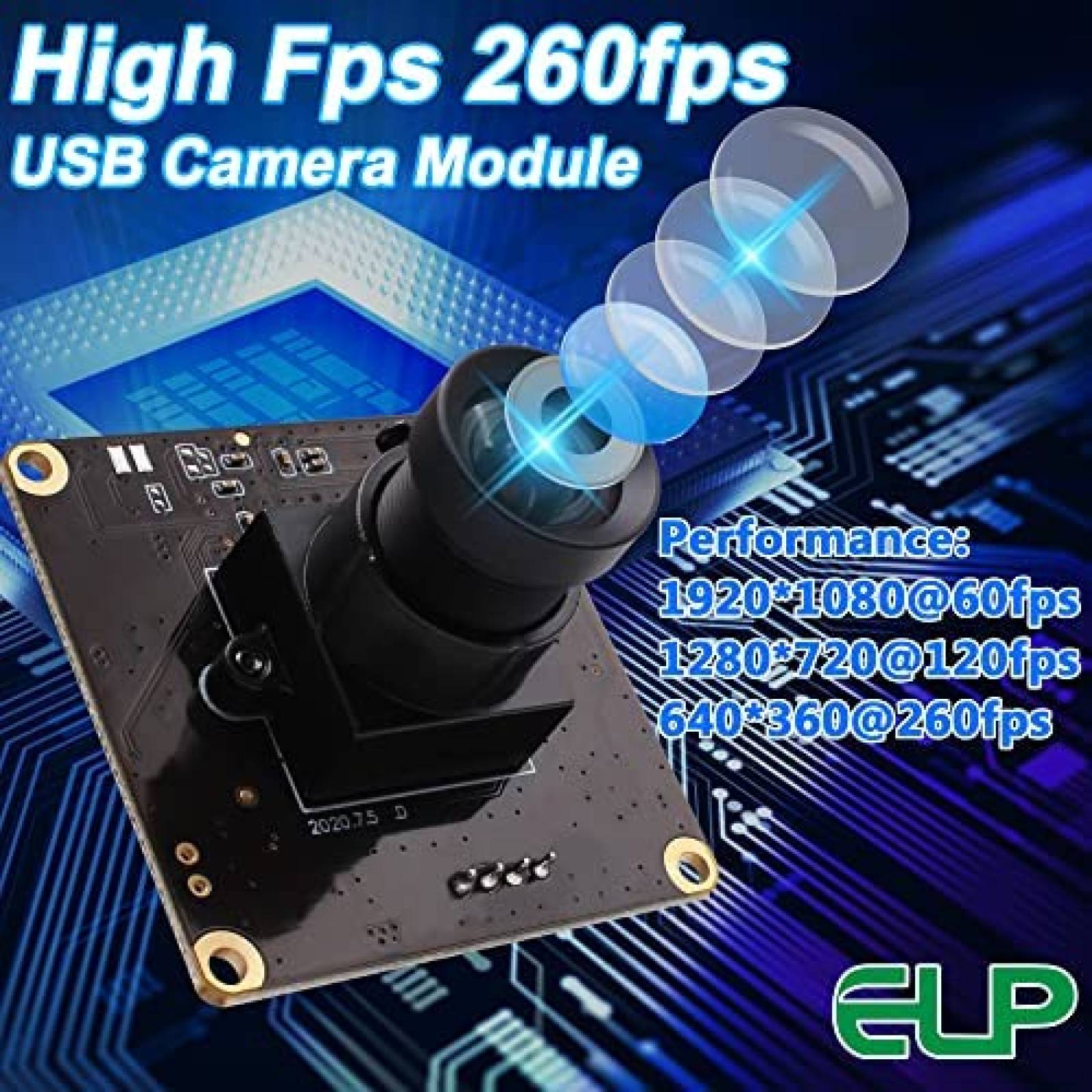 Webcam Mini ELP cmos ov4689 260fps 2MP 1080p USB -Negro