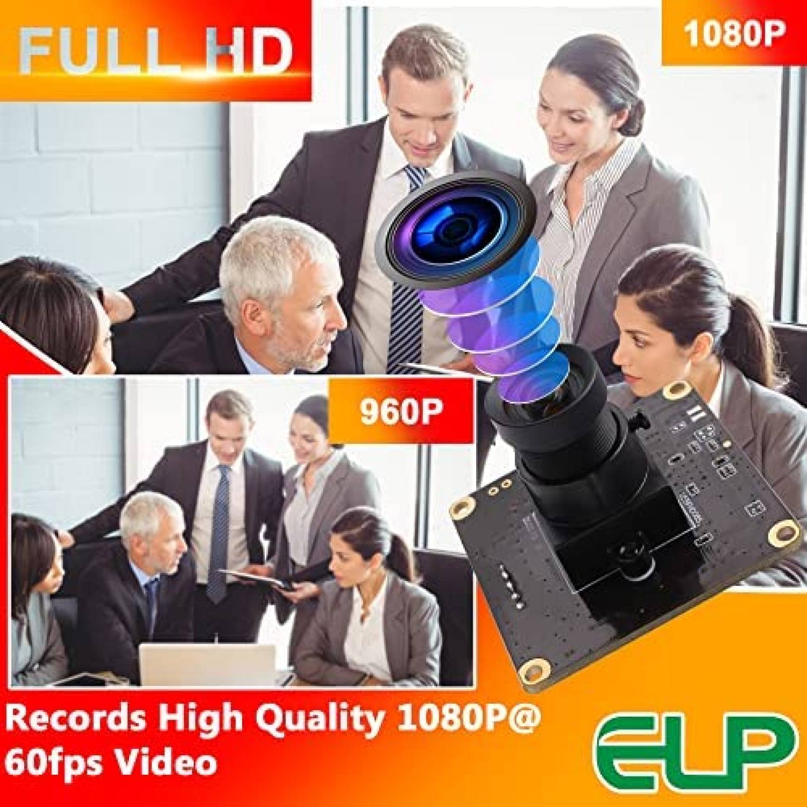 Webcam Mini ELP cmos ov4689 260fps 2MP 1080p USB -Negro