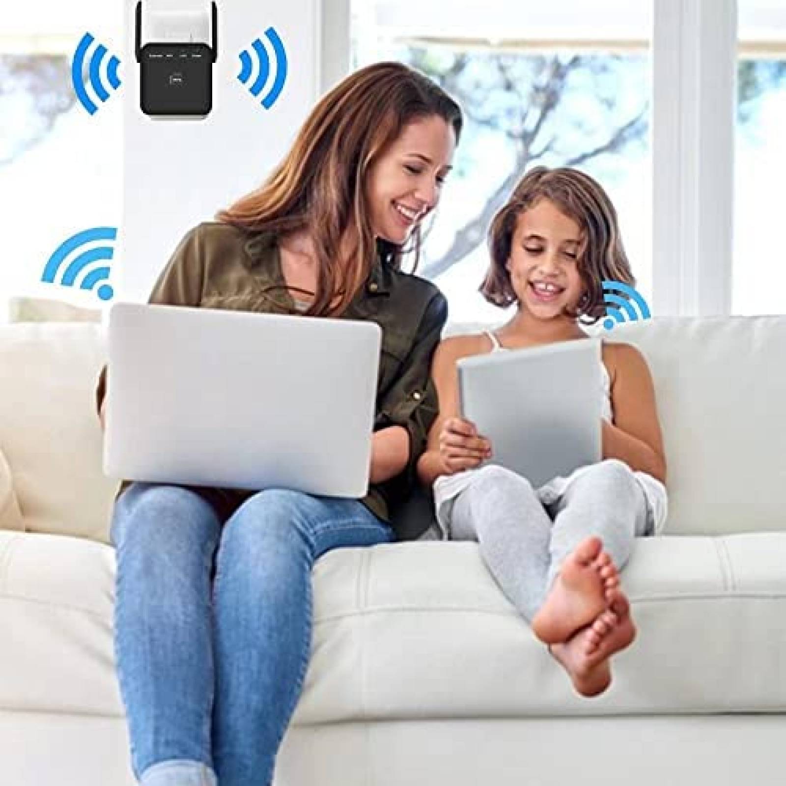 Repetidor de Señal Wifi Generico Compatible con Alexa -Negro