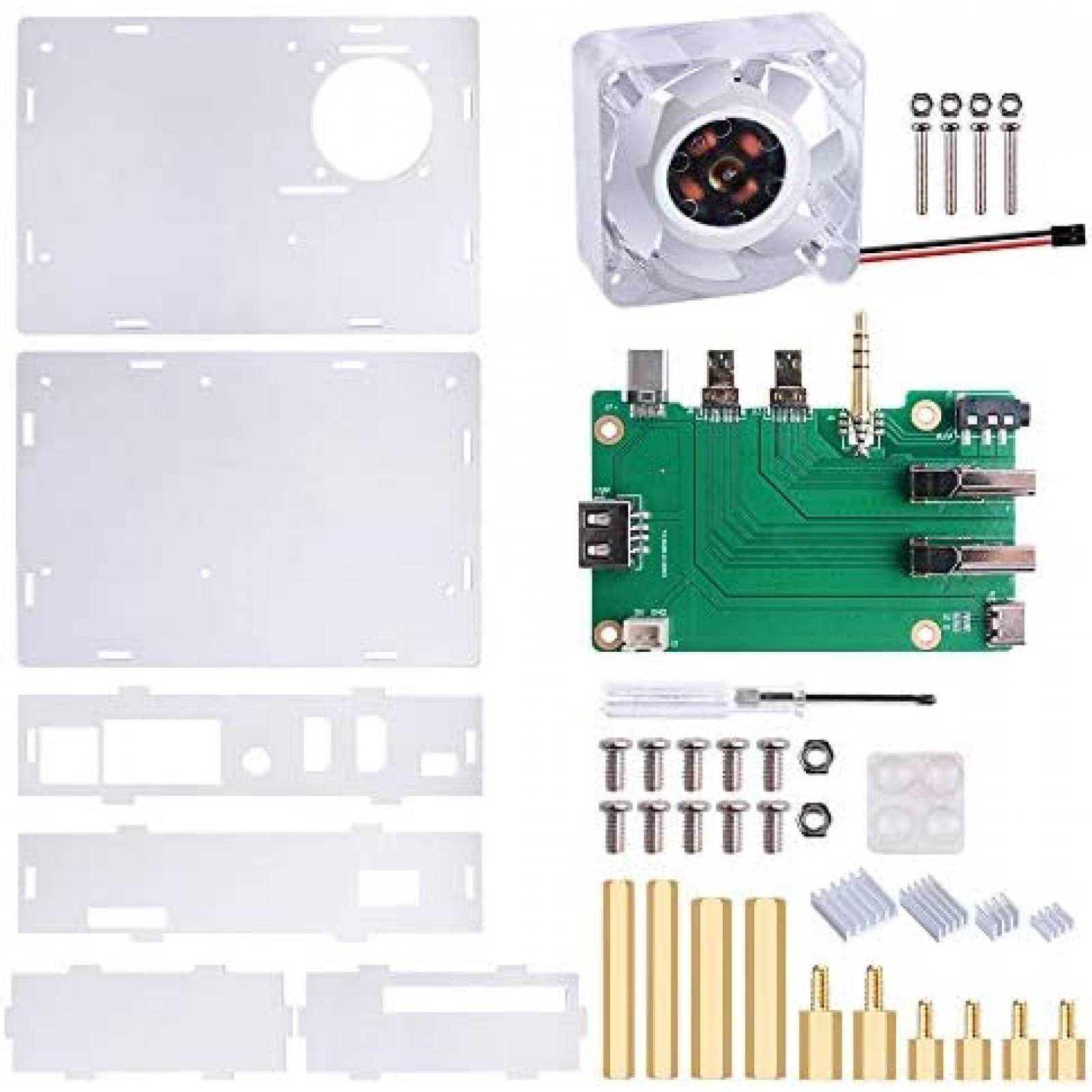 Funda Para Raspberry Pi 4 Geekpi Model B Acrilico -Blanco