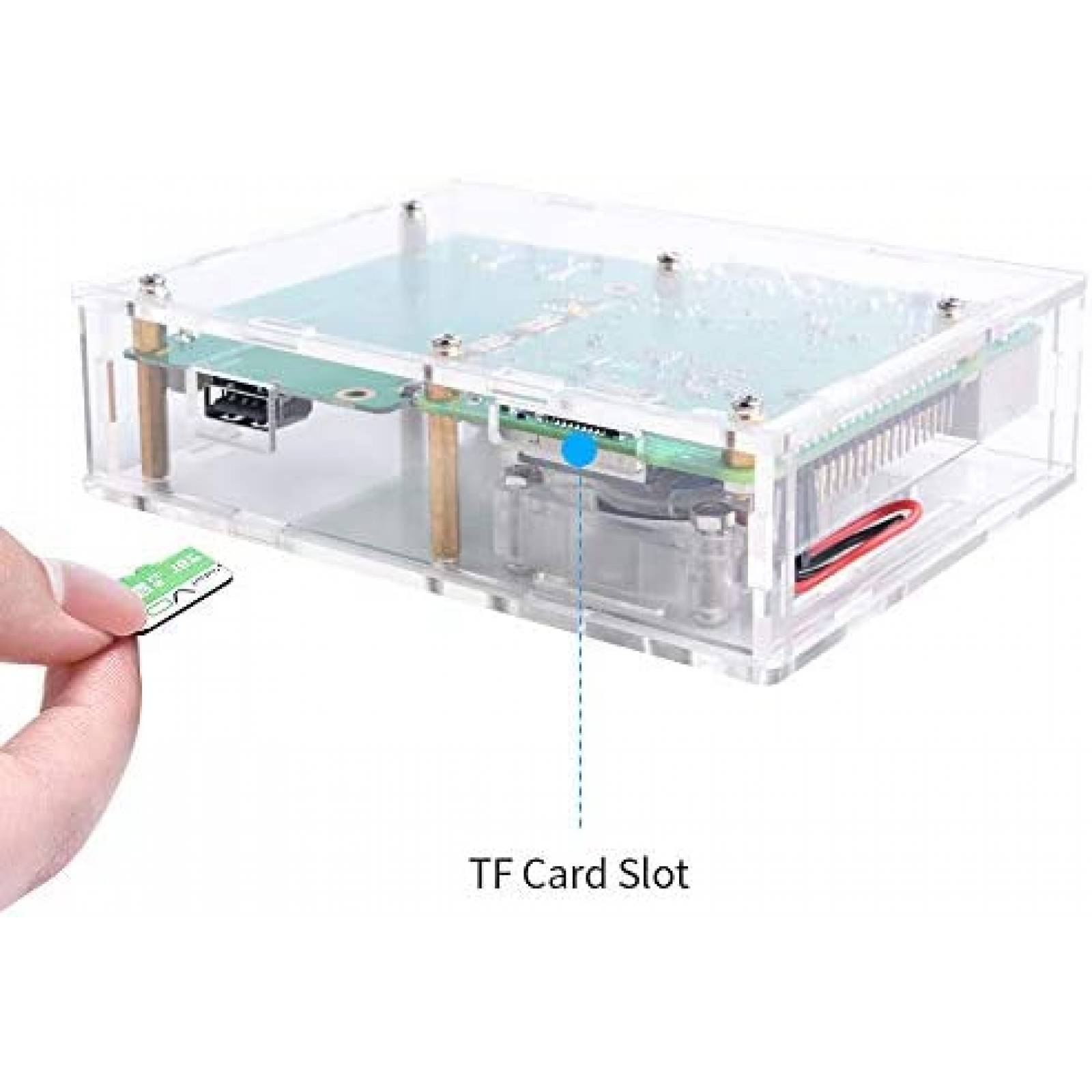 Funda Para Raspberry Pi 4 Geekpi Model B Acrilico -Blanco