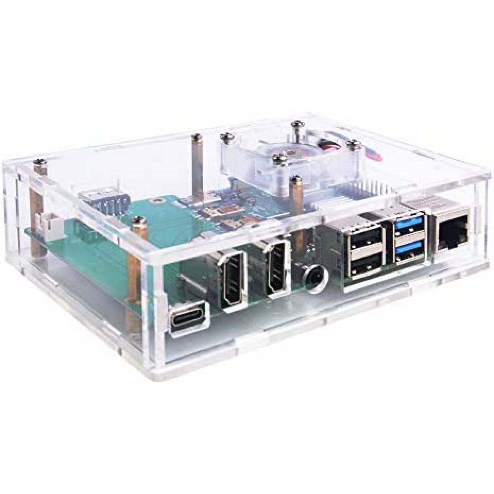 Funda Para Raspberry Pi 4 Geekpi Model B Acrilico -Blanco