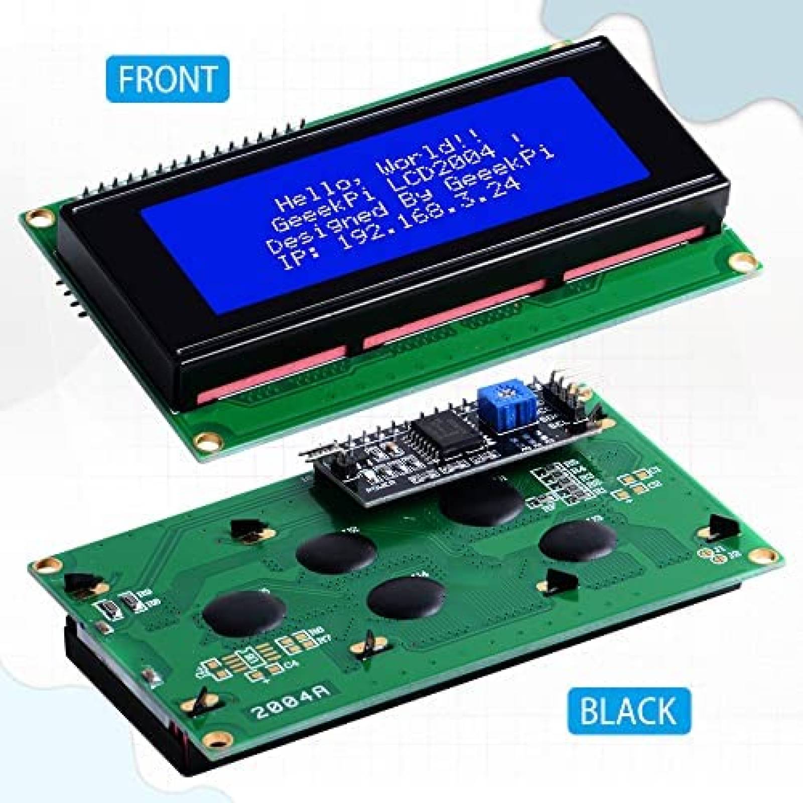 Pantalla LCD GeeekPi Para Arduino Raspberry Pi -Negro