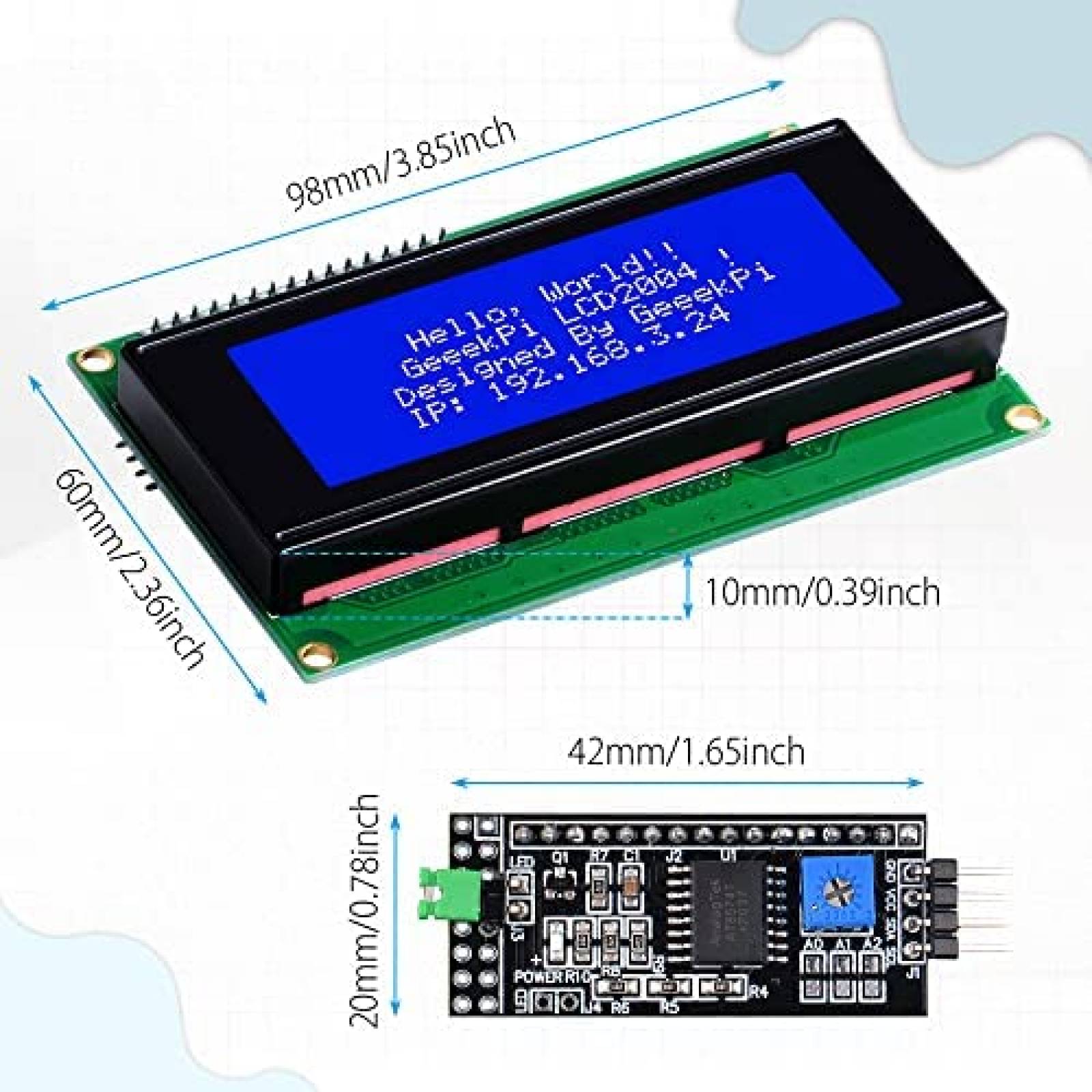 Pantalla LCD GeeekPi Para Arduino Raspberry Pi -Negro