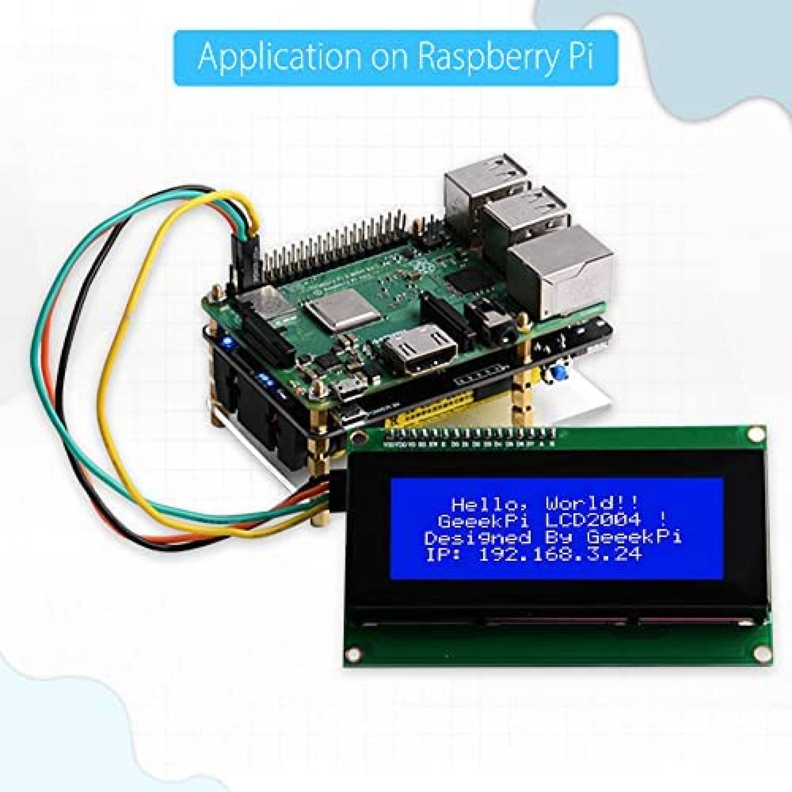 Pantalla LCD GeeekPi Para Arduino Raspberry Pi -Negro