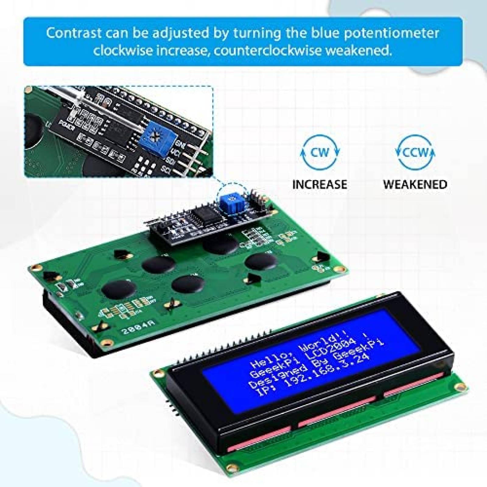 Pantalla LCD GeeekPi Para Arduino Raspberry Pi -Negro