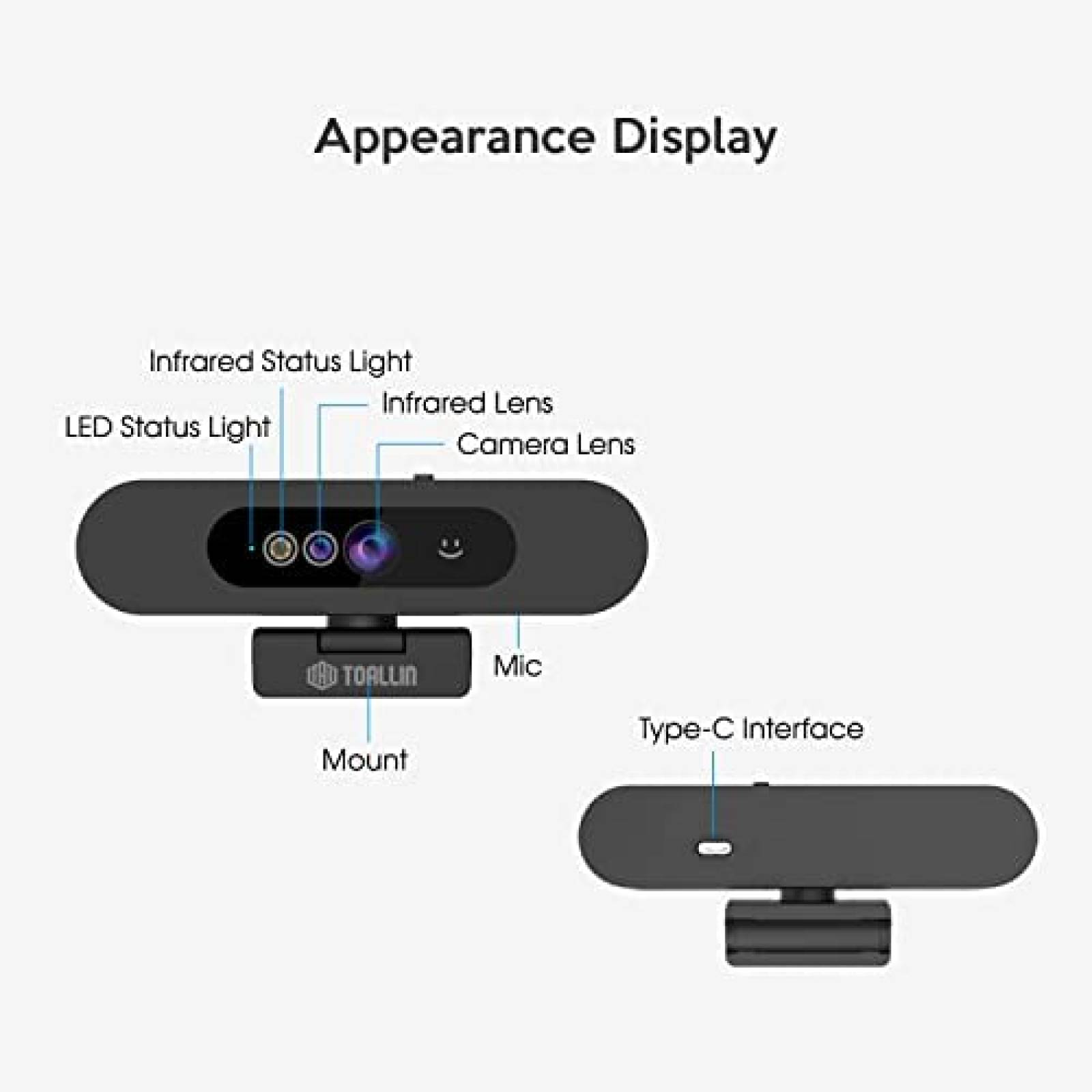 Camara Web TOALLIN 1080p FHD 90 Reconocimiento Facial