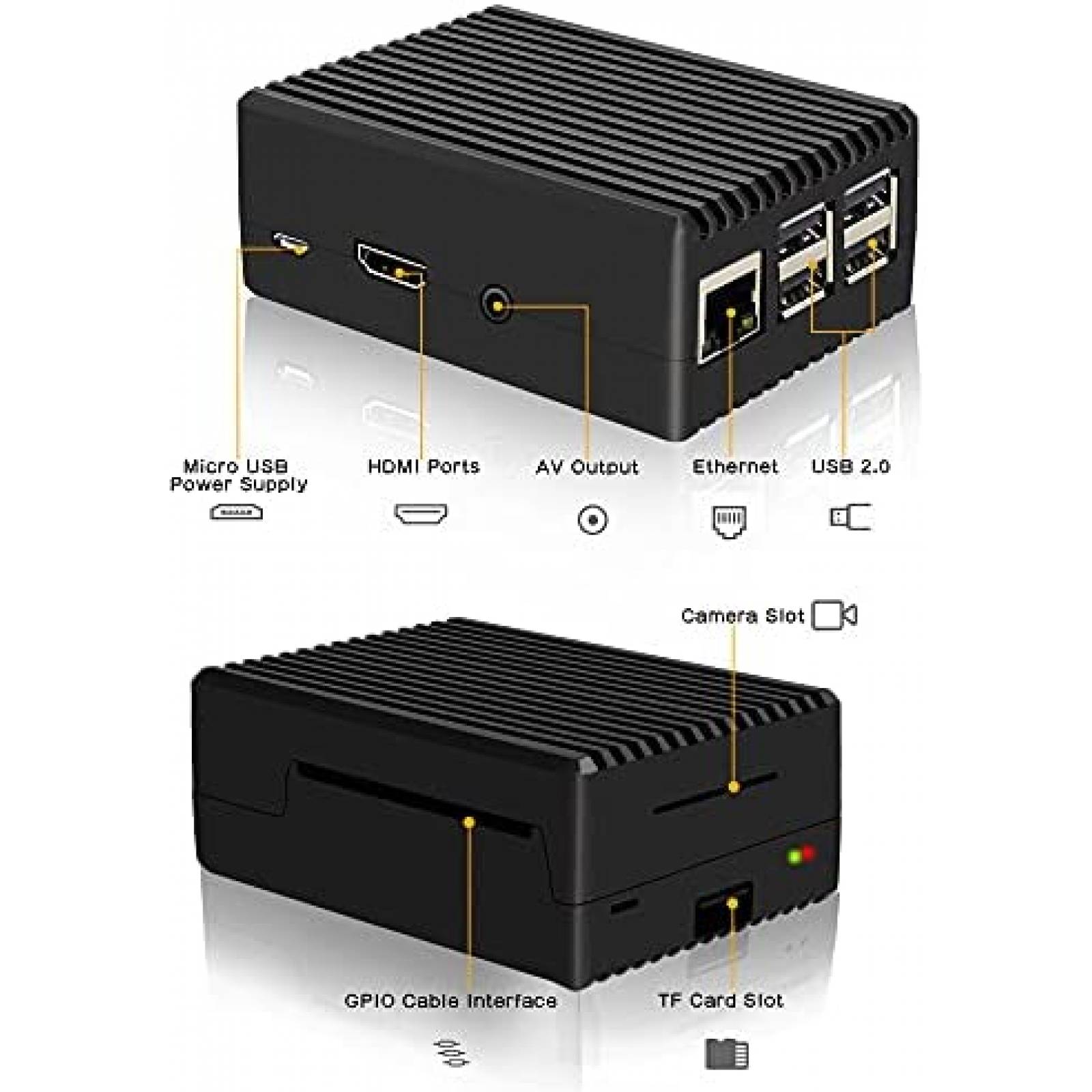 Funda Raspberry Pi Geekworm Model B Aleacion De Aluminio