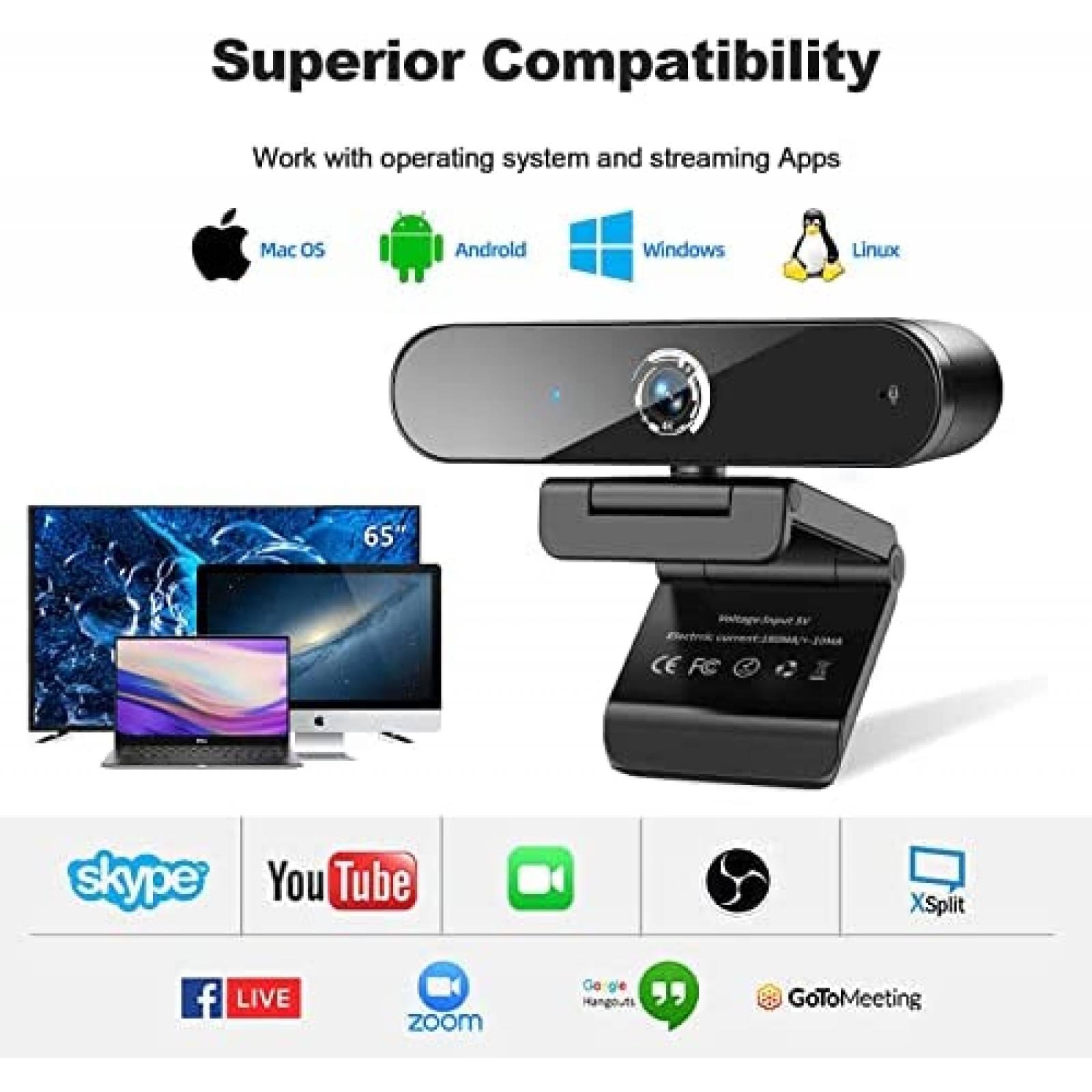 Camara Web Nisheng M3 4K UHD 85 30FPS Autoenfoque + Tripie