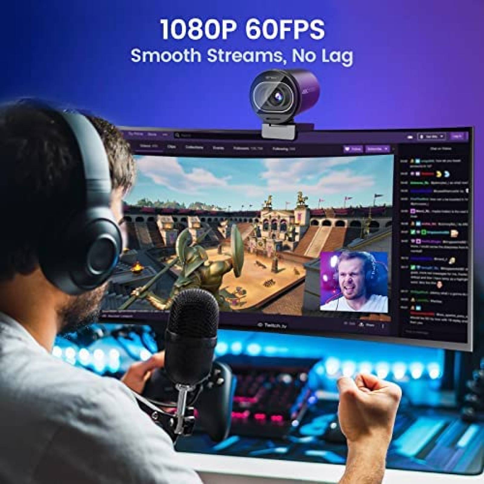 Camara Web EMEET S600 4K UHD 60FPS 88 Autoenfoque 2 Mic