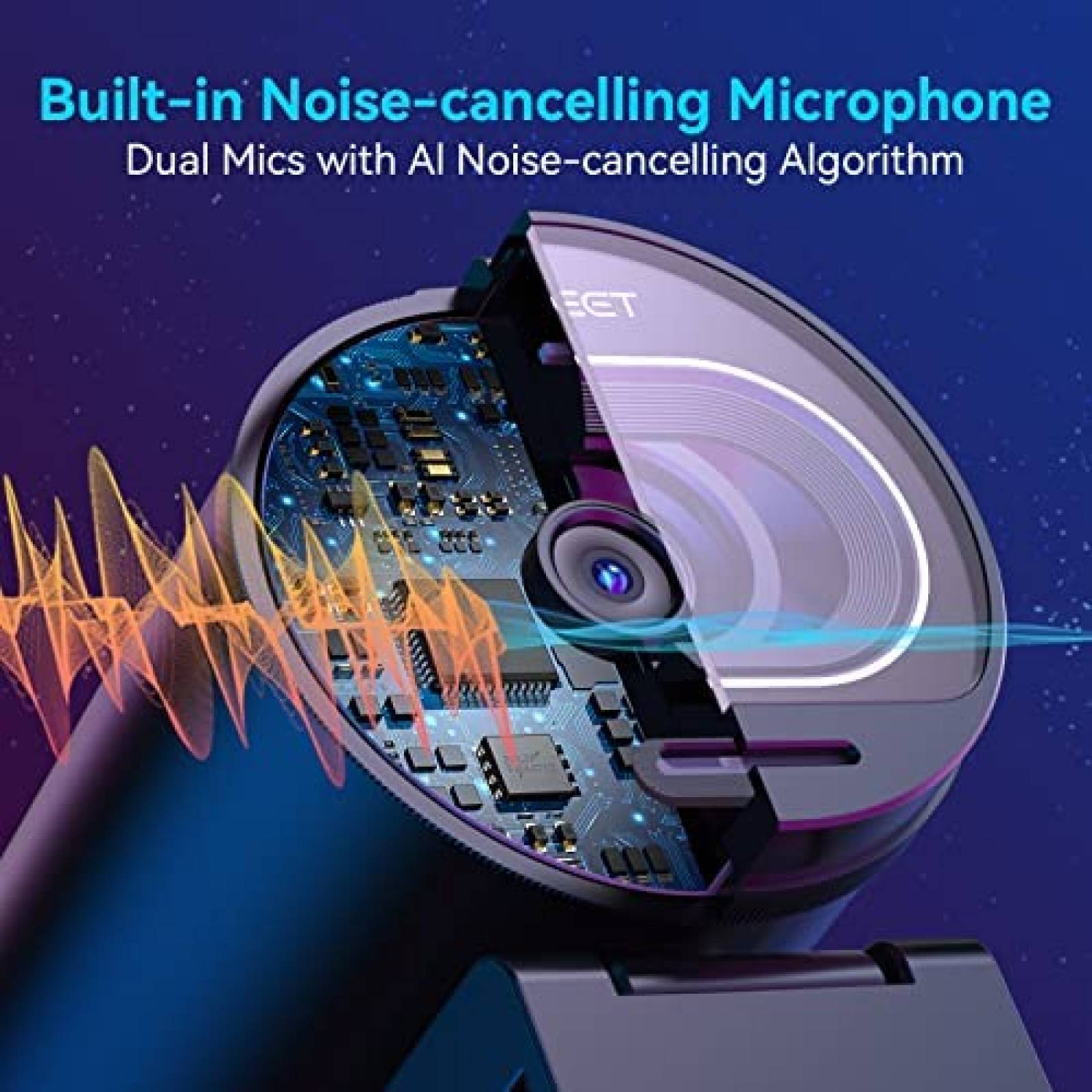 Camara Web EMEET S600 4K UHD 60FPS 88 Autoenfoque 2 Mic