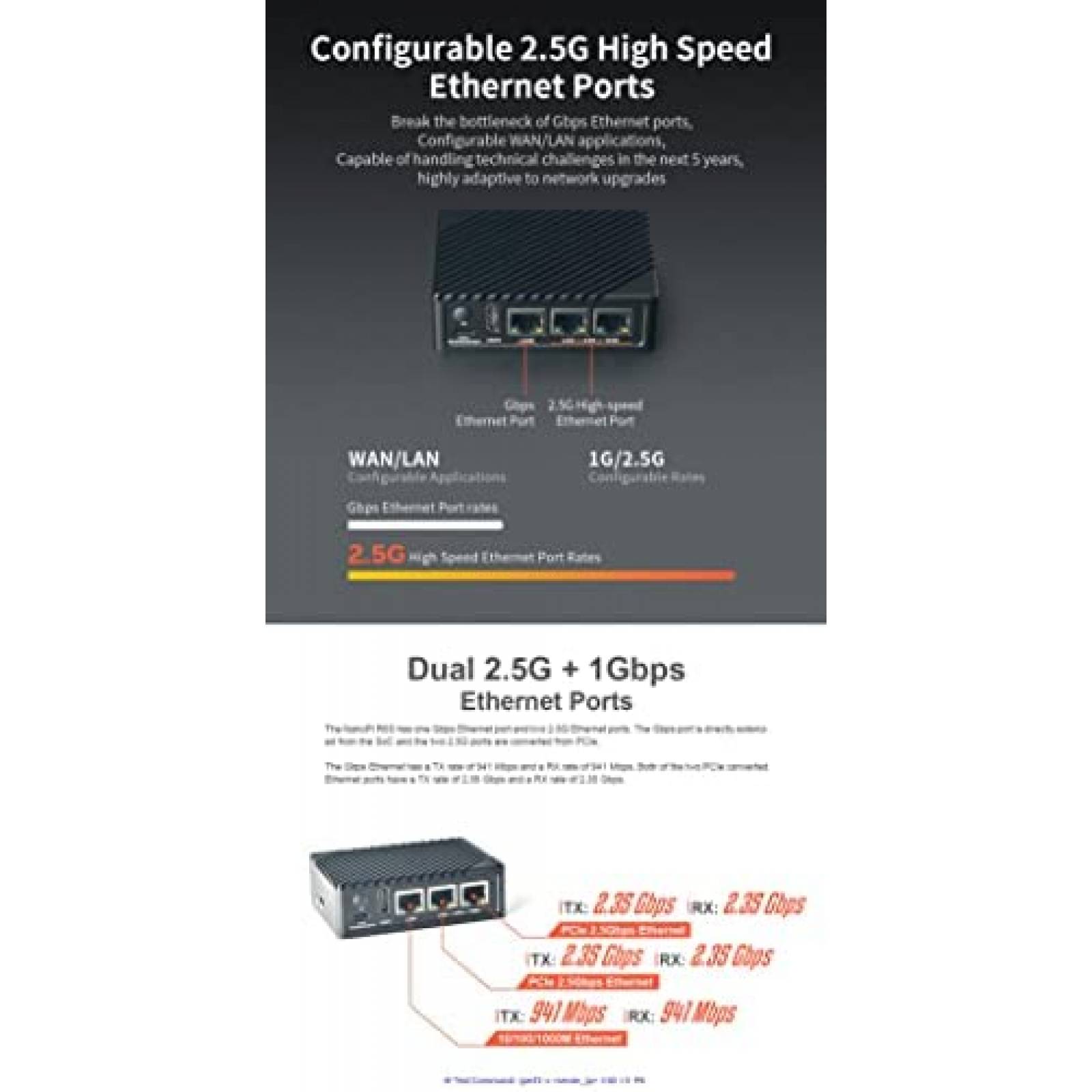 Mini Router Con Carcasa Youyeetoo 2xPCIE 2.5 Ethernet -Negro