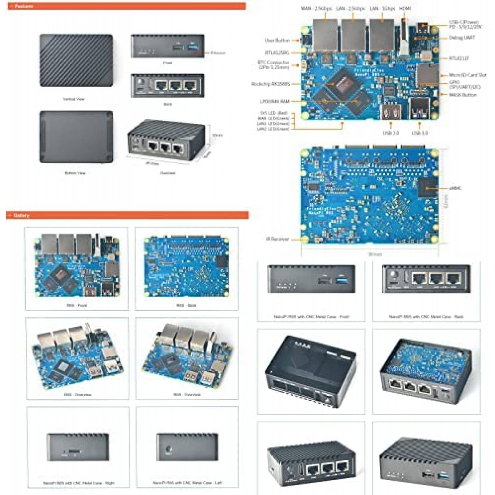 Mini Router Con Carcasa Youyeetoo 2xPCIE 2.5 Ethernet -Negro