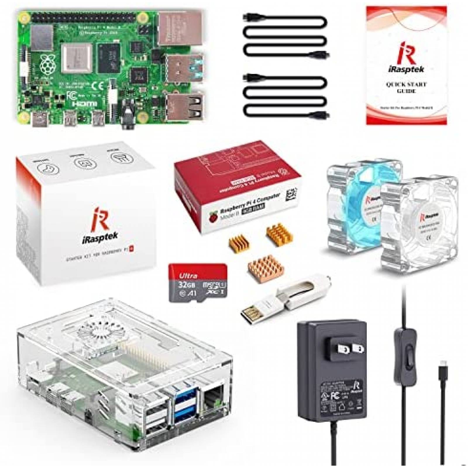 Kit Raspberry Pi 4 iRasptek Modelo B Starter -Blanco