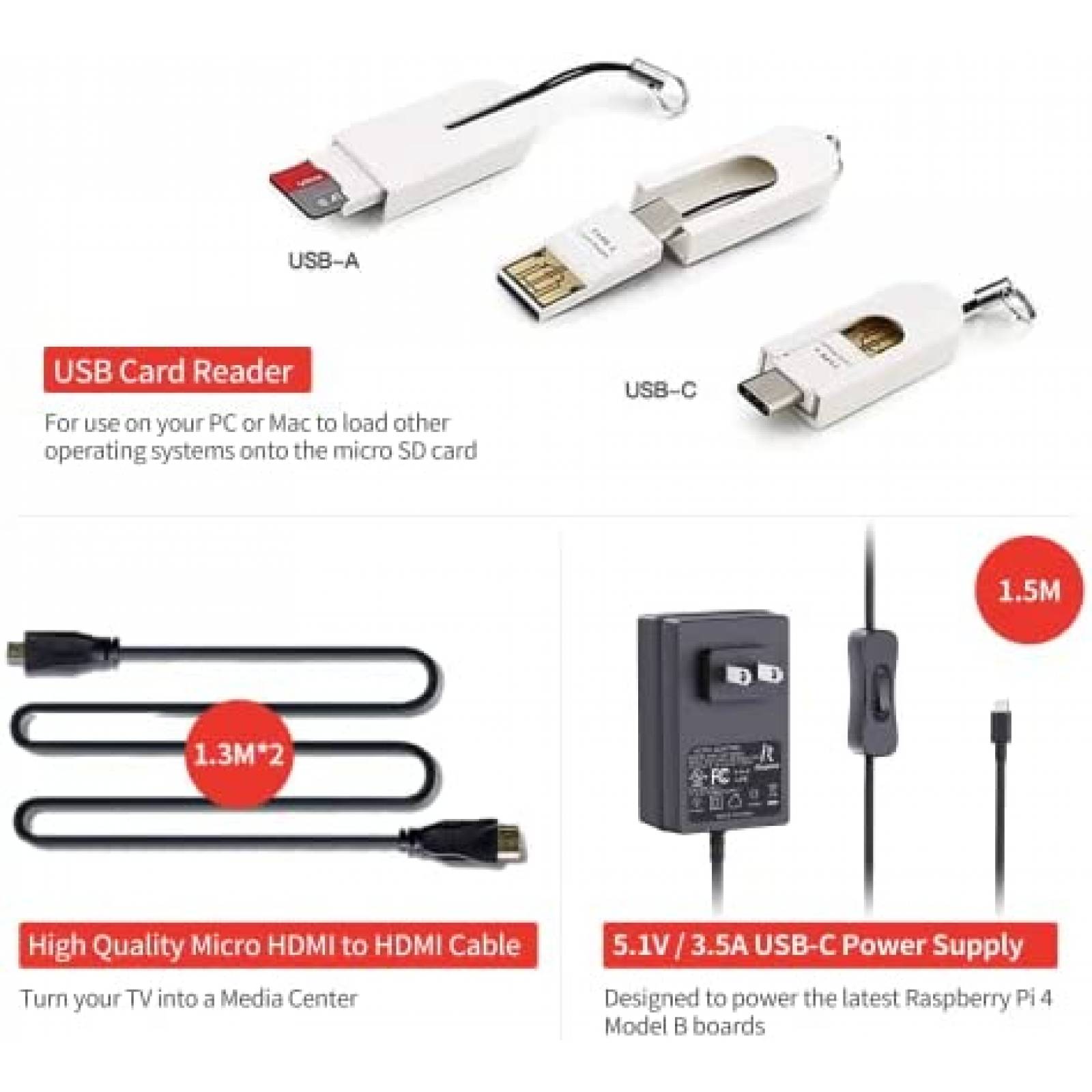 Kit Raspberry Pi 4 iRasptek Modelo B Starter -Blanco