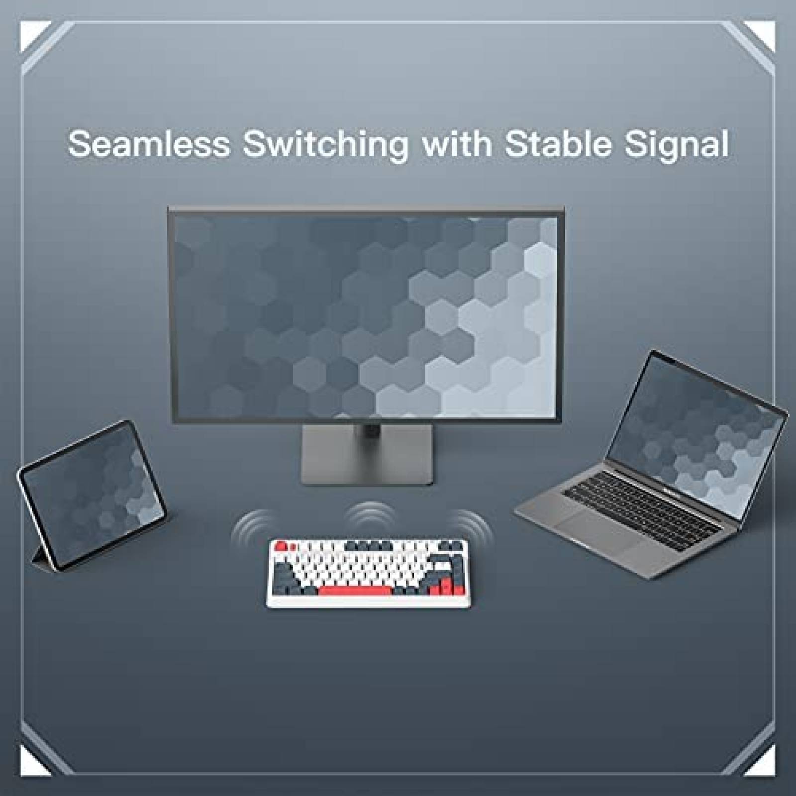 Teclado Gamer iQunix L80 LED RGB Inalambrico 2.4G -Blanco