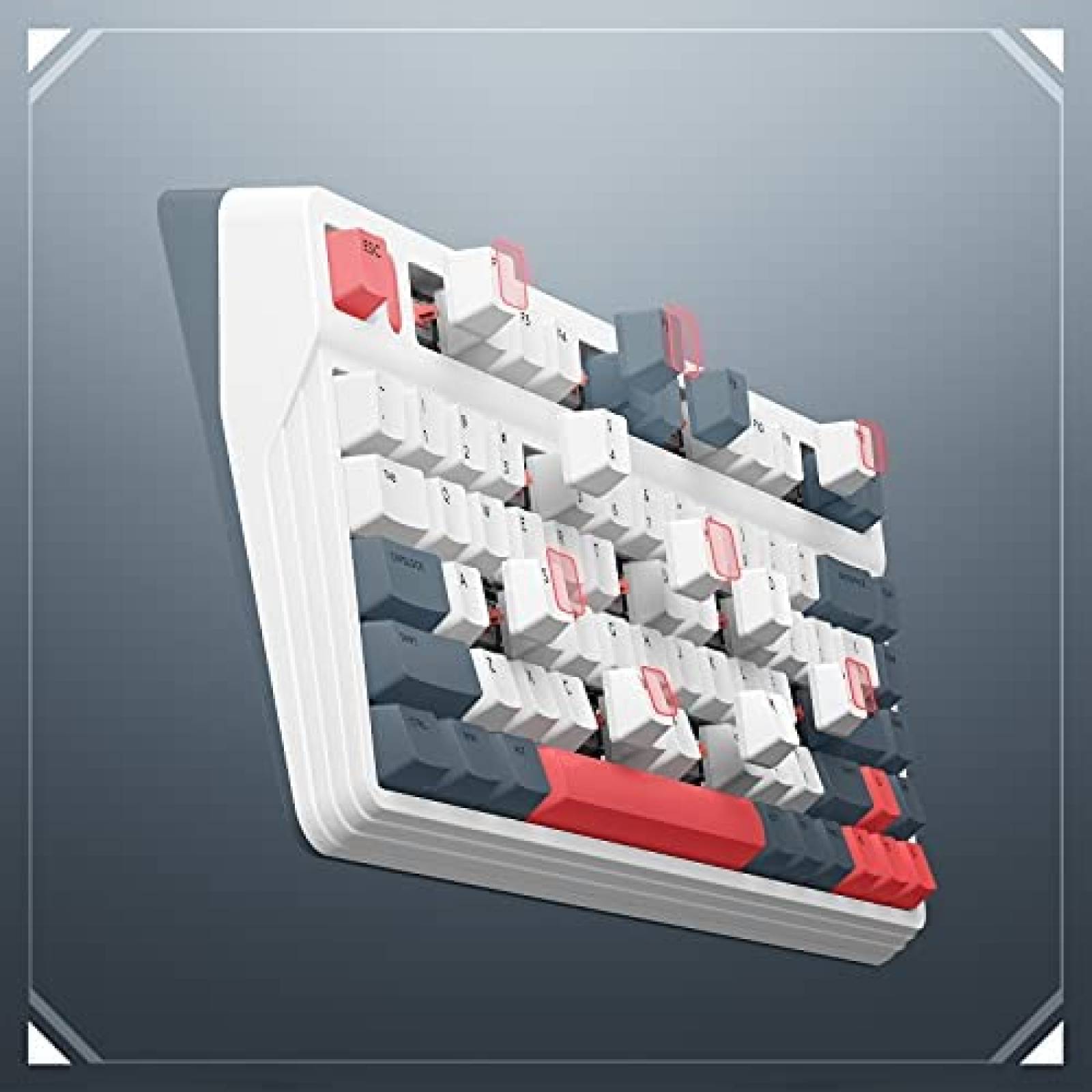 Teclado Gamer iQunix L80 LED RGB Inalambrico 2.4G -Blanco