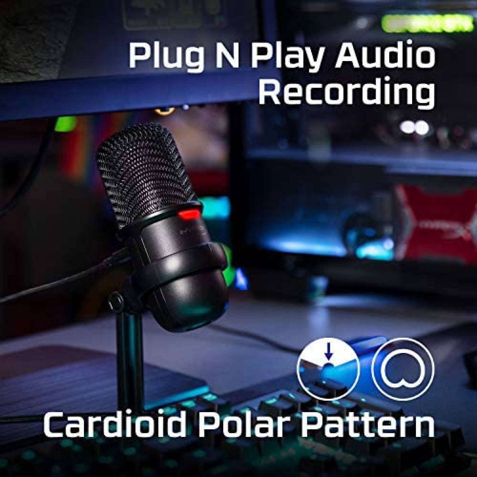 Microfono HyperX SoloCast de Condensador USB -Negro