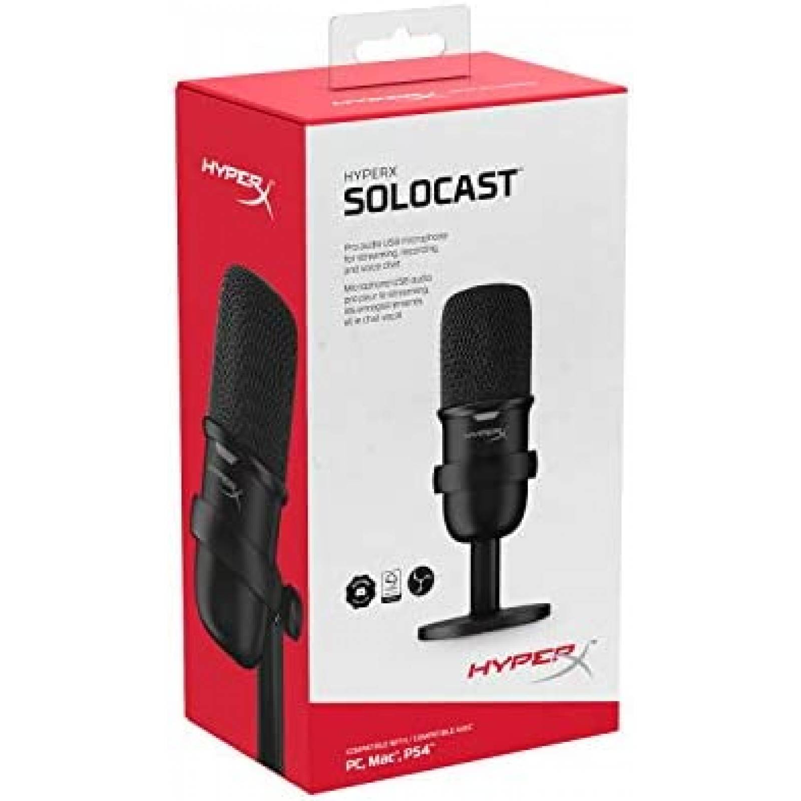 Microfono HyperX SoloCast de Condensador USB -Negro