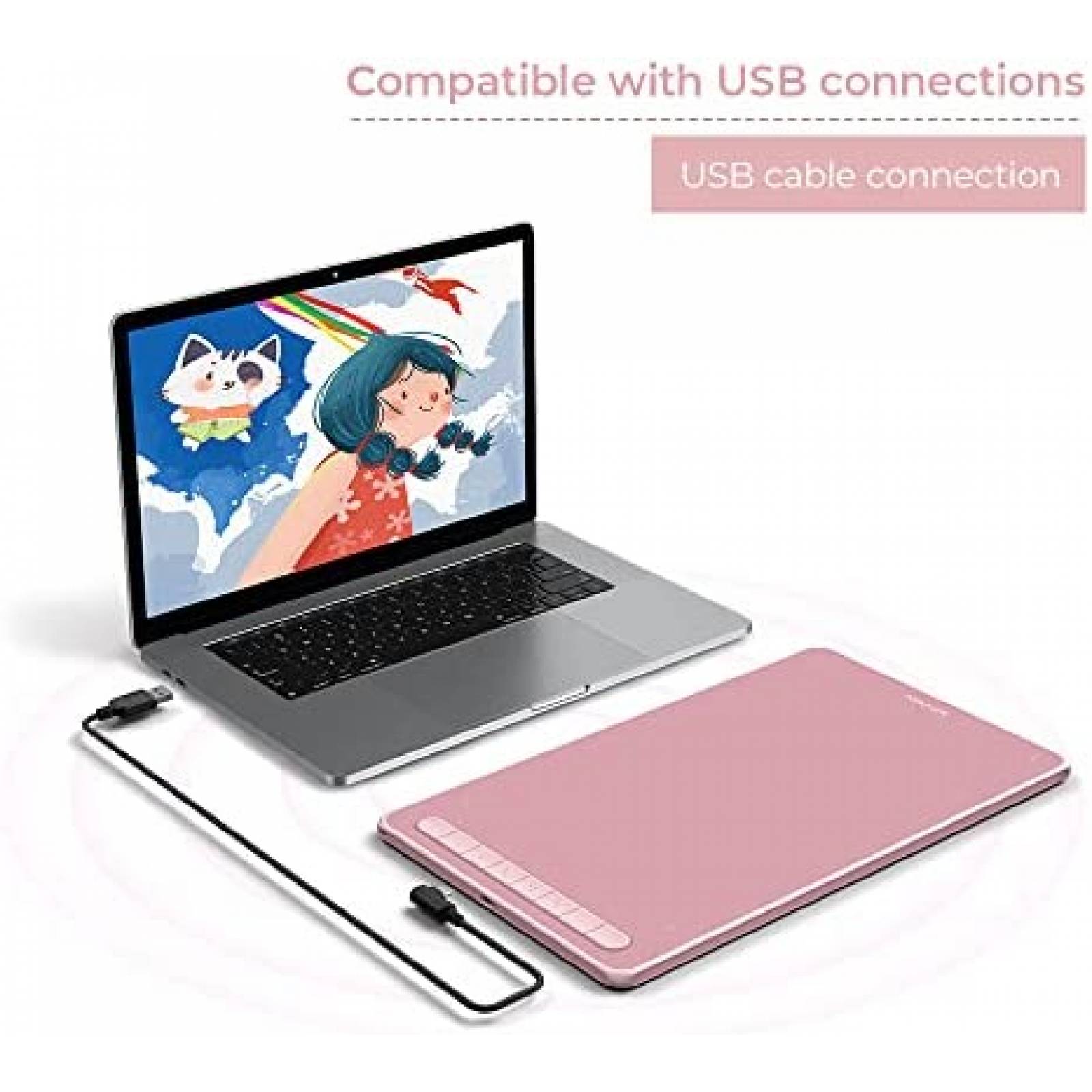 Tableta Grafica XP-Pen Deco L 10"x6" con Lapiz optico -Rosa