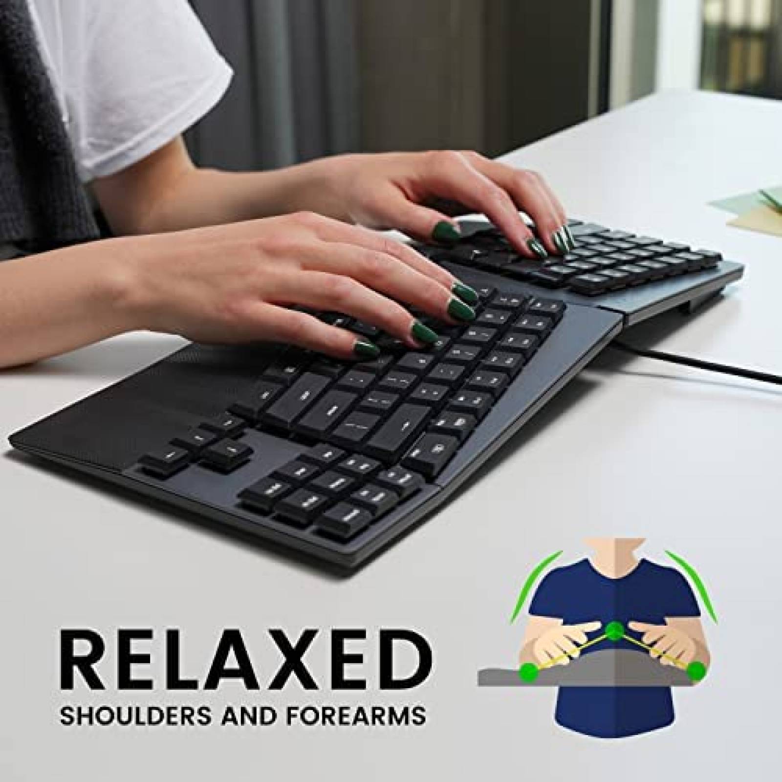 Teclado Gamer Perixx Alambrico Ergonomico Mecanico -Negro