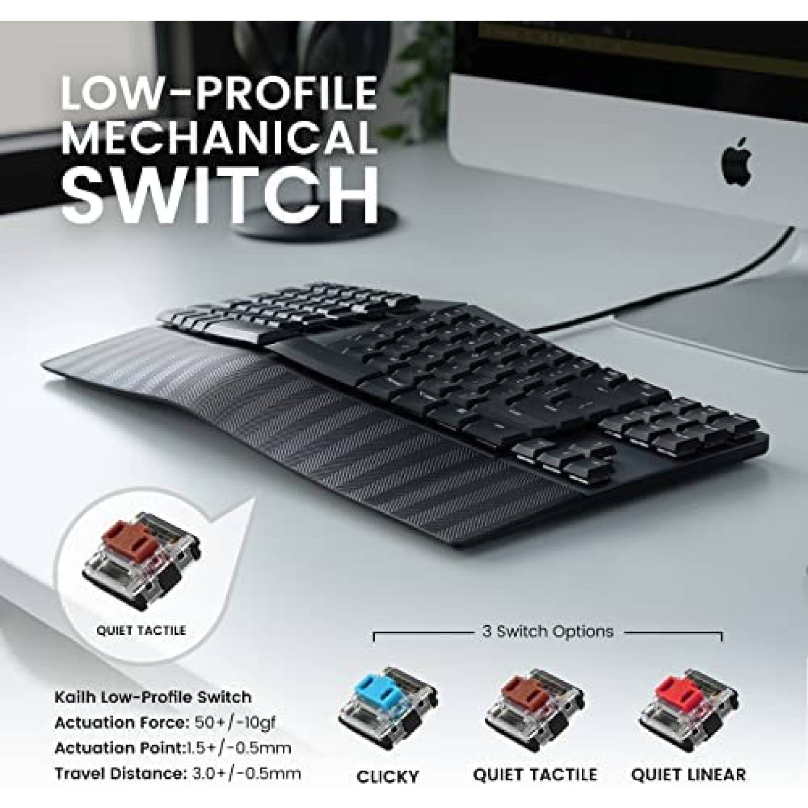 Teclado Gamer Perixx Alambrico Ergonomico Mecanico -Negro