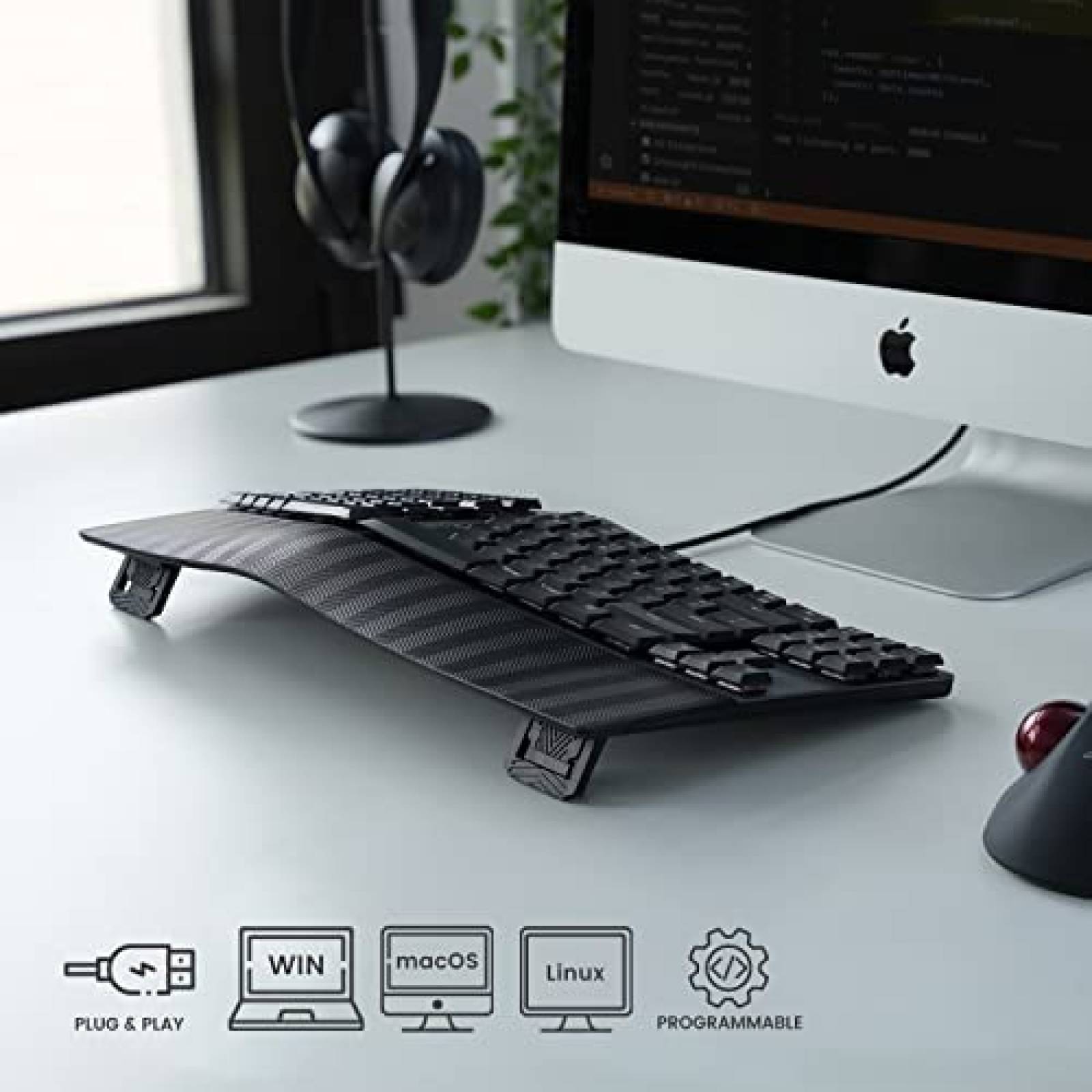 Teclado Gamer Perixx Alambrico Ergonomico Mecanico -Negro