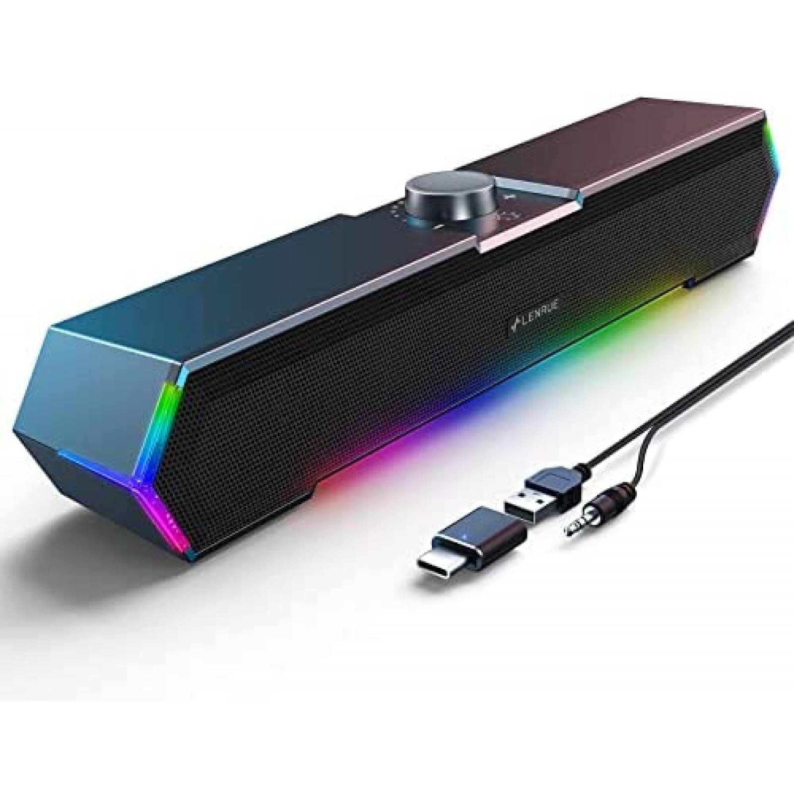 Altavoces de Computadora LENRUE G11 USB/USB-C Luces -Negro