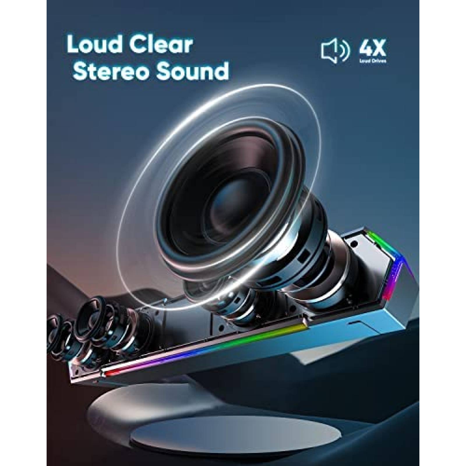 Altavoces de Computadora LENRUE G11 USB/USB-C Luces -Negro