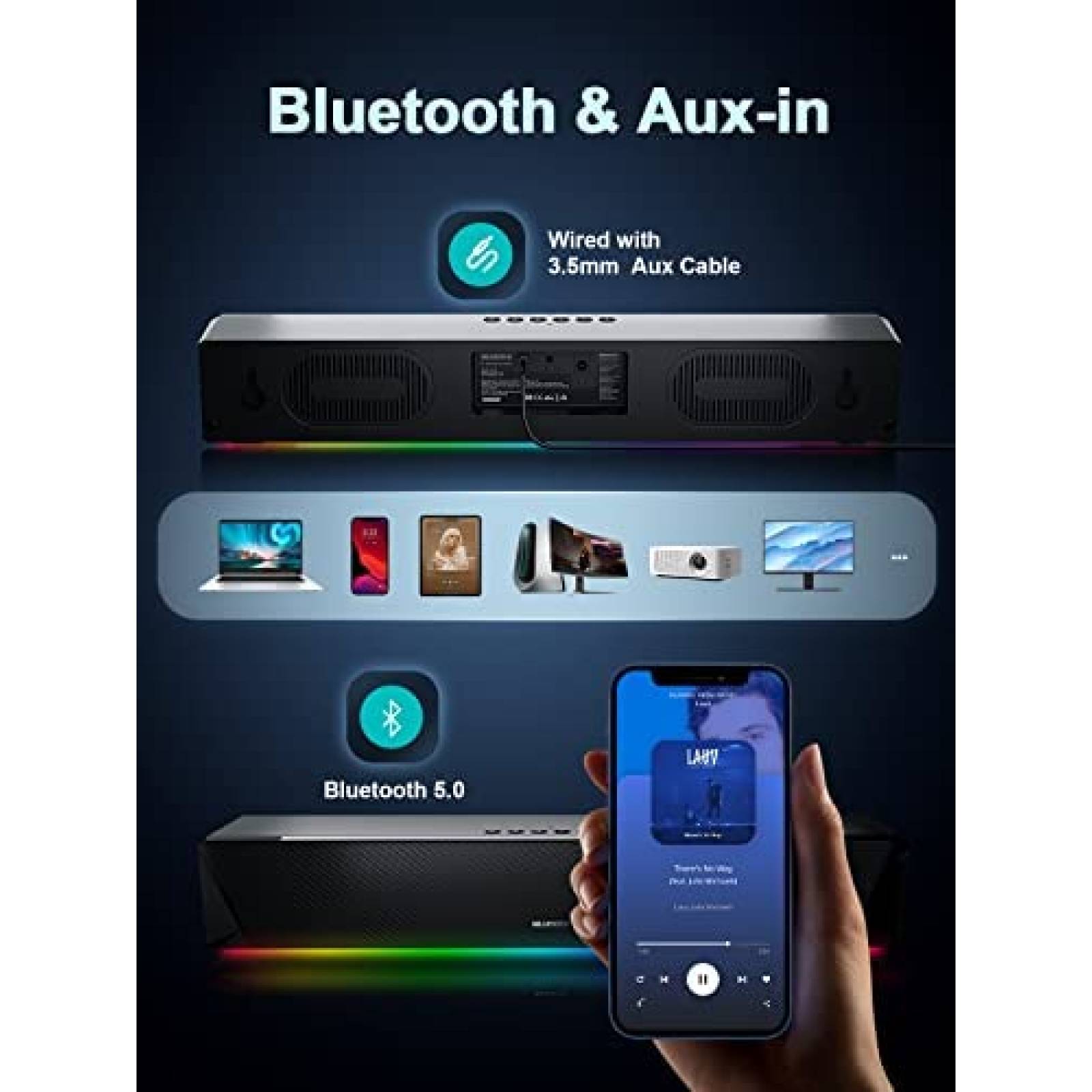 Barra de Sonido Gamer Bluedee BD-SK200 de Computadora 3.5 mm