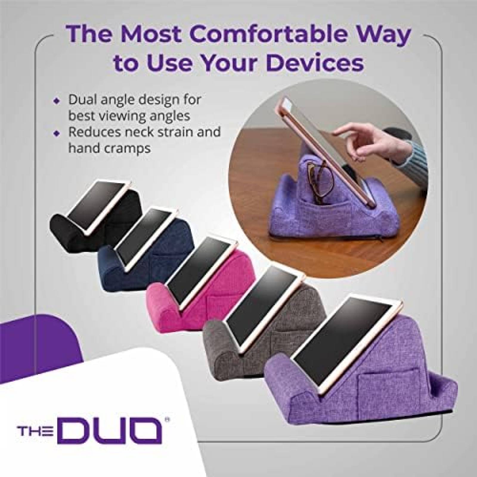 Soporte Ajustable The Duo de Almohada para Tablet -Rosa