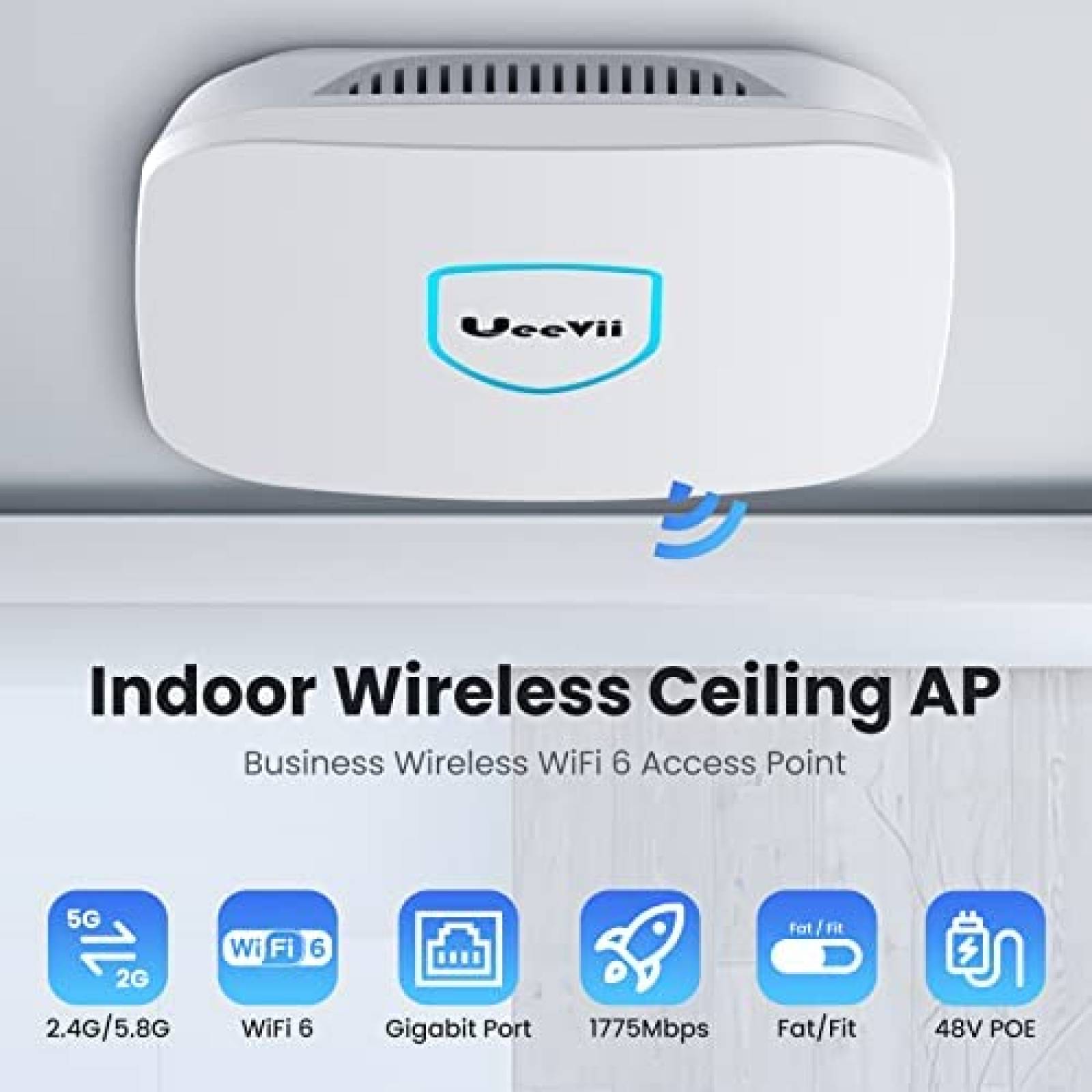 Punto de Acceso WiFi UeeVii WiFi 6 2.4G/5.8G 1775Mbps -Blan