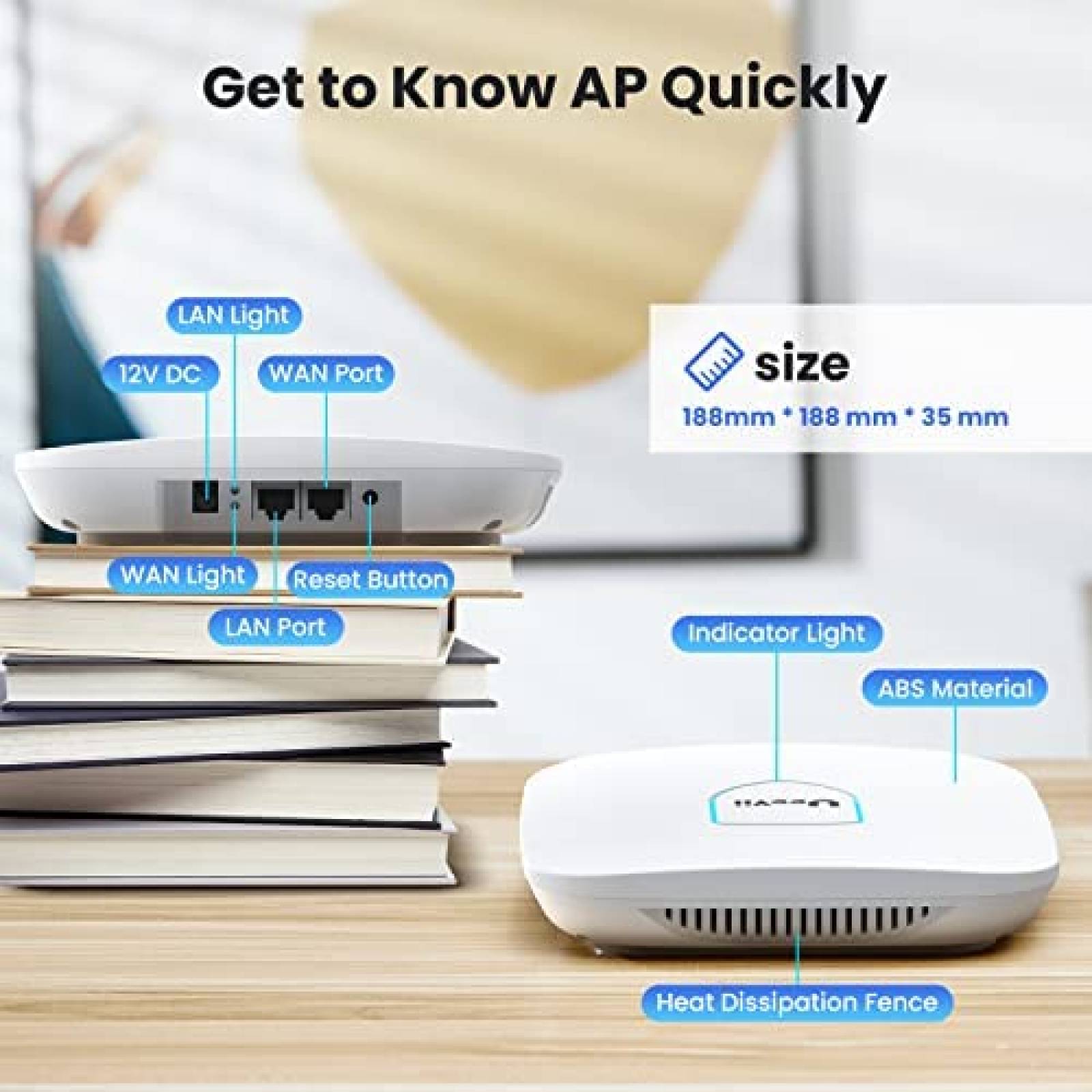Punto de Acceso WiFi UeeVii WiFi 6 2.4G/5.8G 1775Mbps -Blan