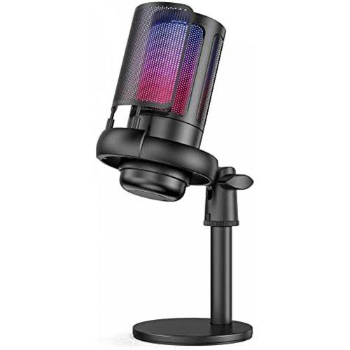 Microfono Gamer Hemicz ME63S RGB LED para Streaming -Negro
