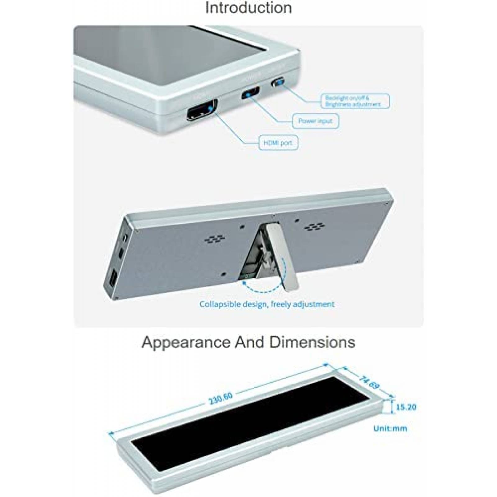 Monitor IPS Waveshare 8.8" para Raspberry Pi Jetson Nano