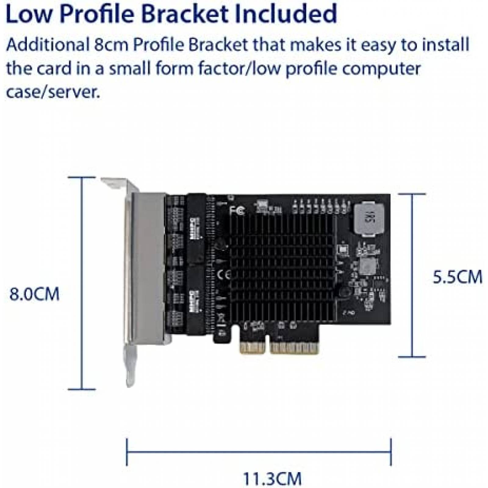 Tarjeta Ethernet IO CREST Quad 2.5Gb PCI-E 10-25000 Mbps