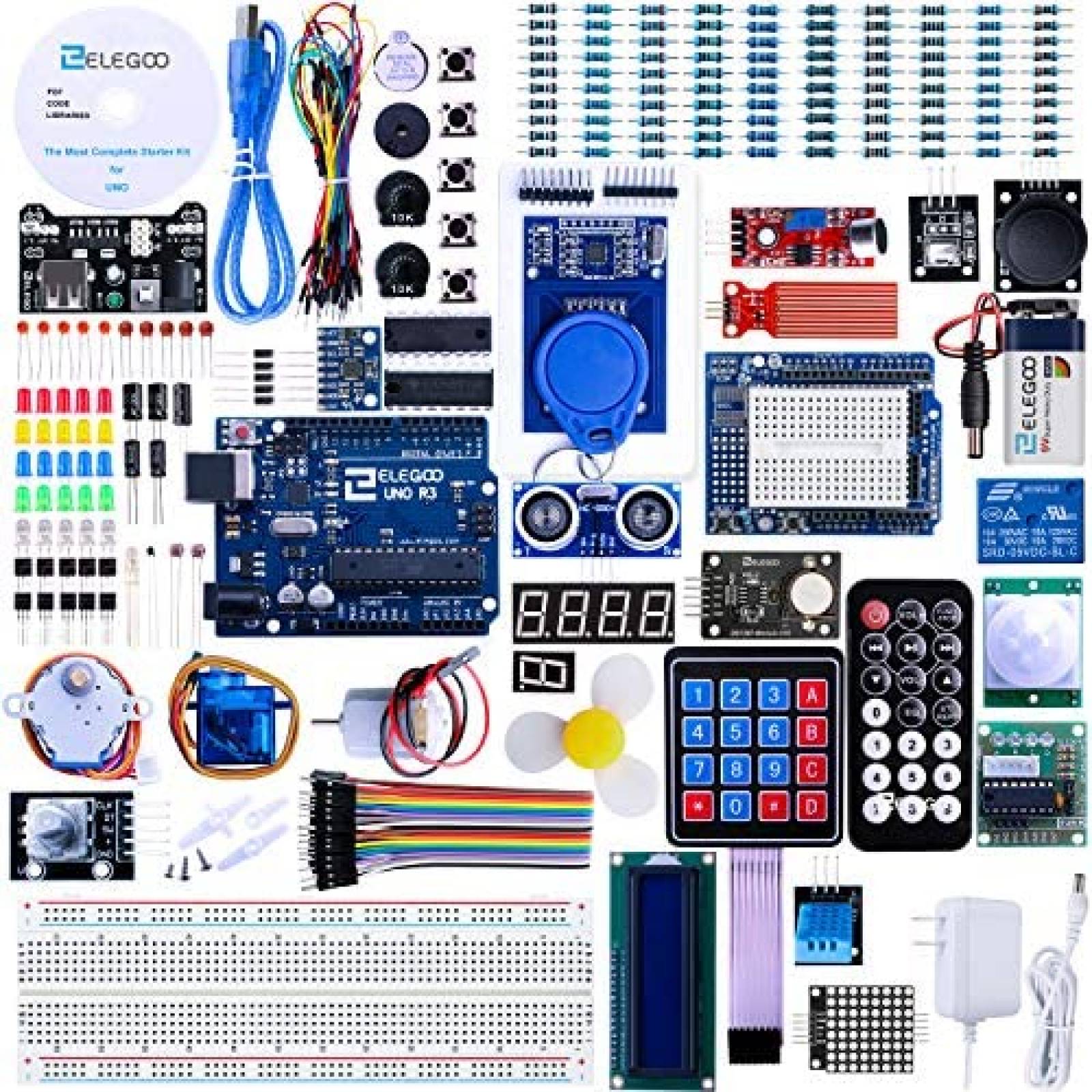 Kit Completo Para Arduino ELEGOO Con Tutorial 63 Articulos