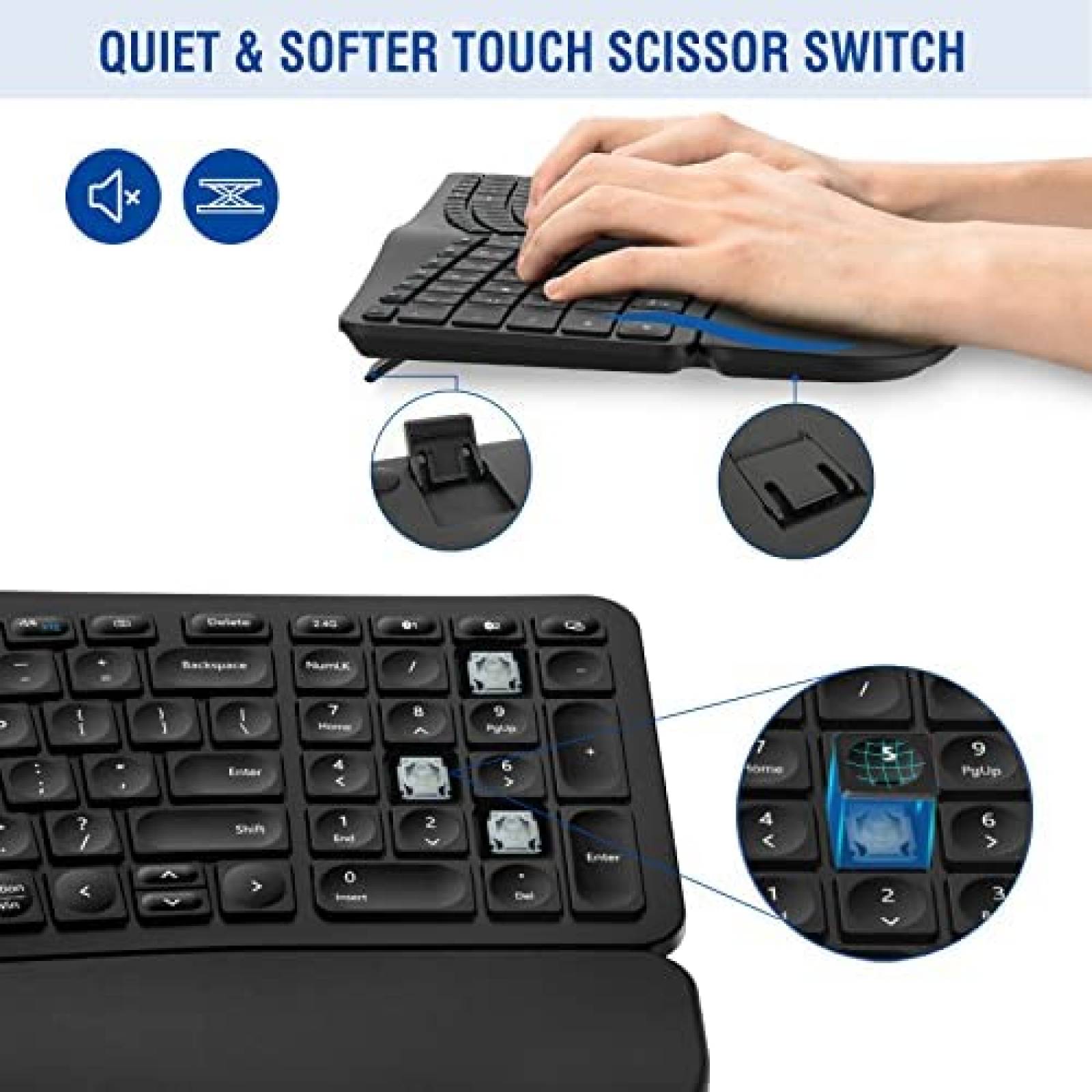 Kit Teclado y Mouse LOIGYS MK960 Inalambrico Ergonomico