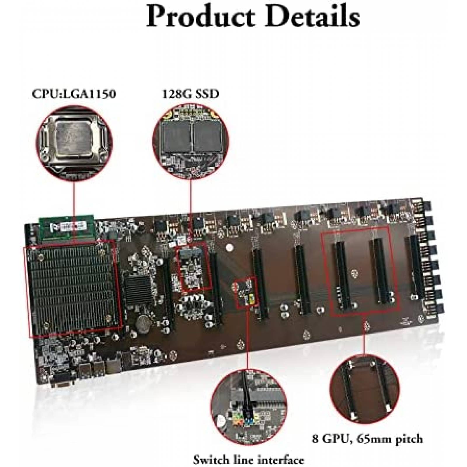 Placa Madre Para Minar Tarjeta Madre MLLIQUEA B85 Para Minar Bitcoin -Negro