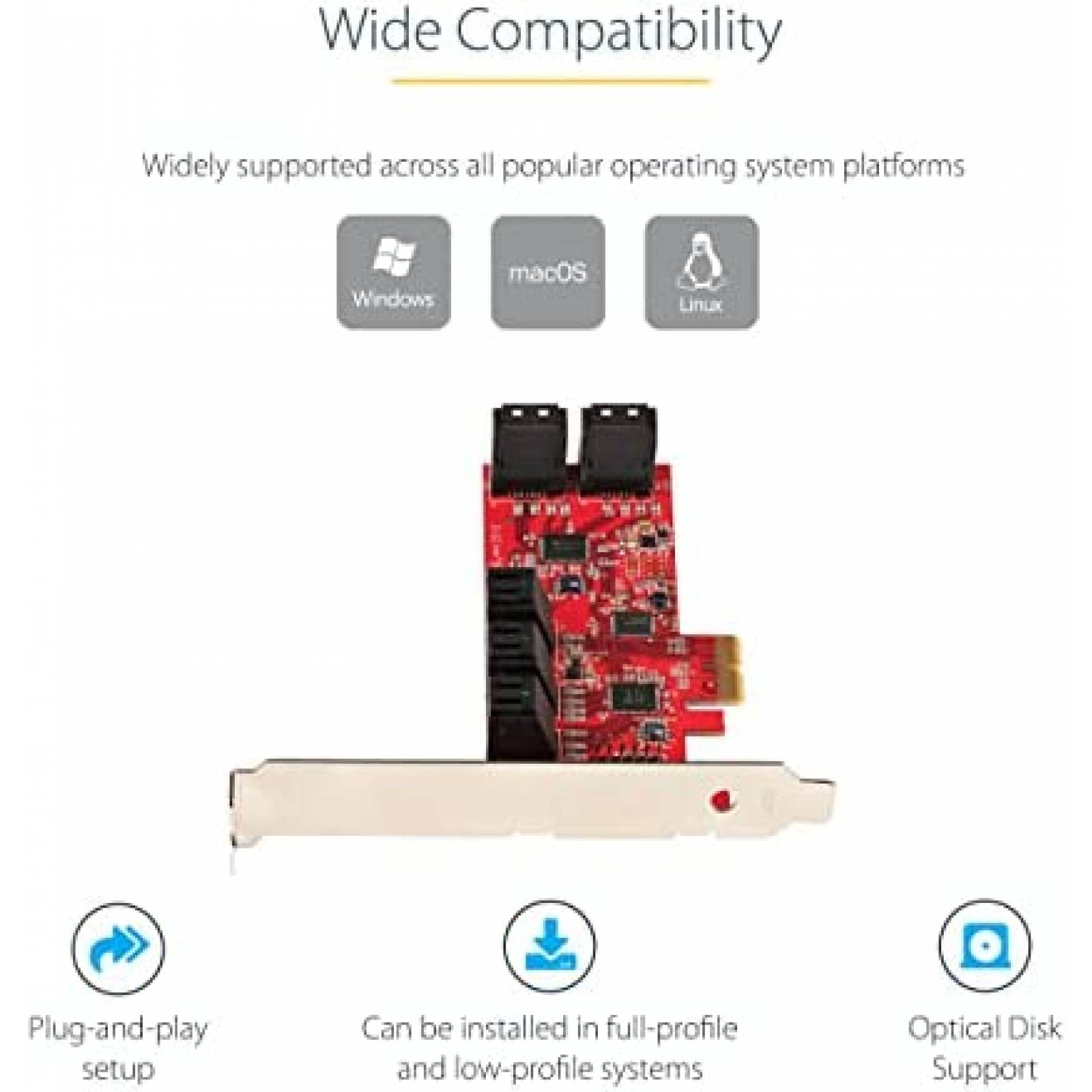 Tarjeta PCIe Adaptadora StarTech 10 Puertos PCIe SATA 3.0