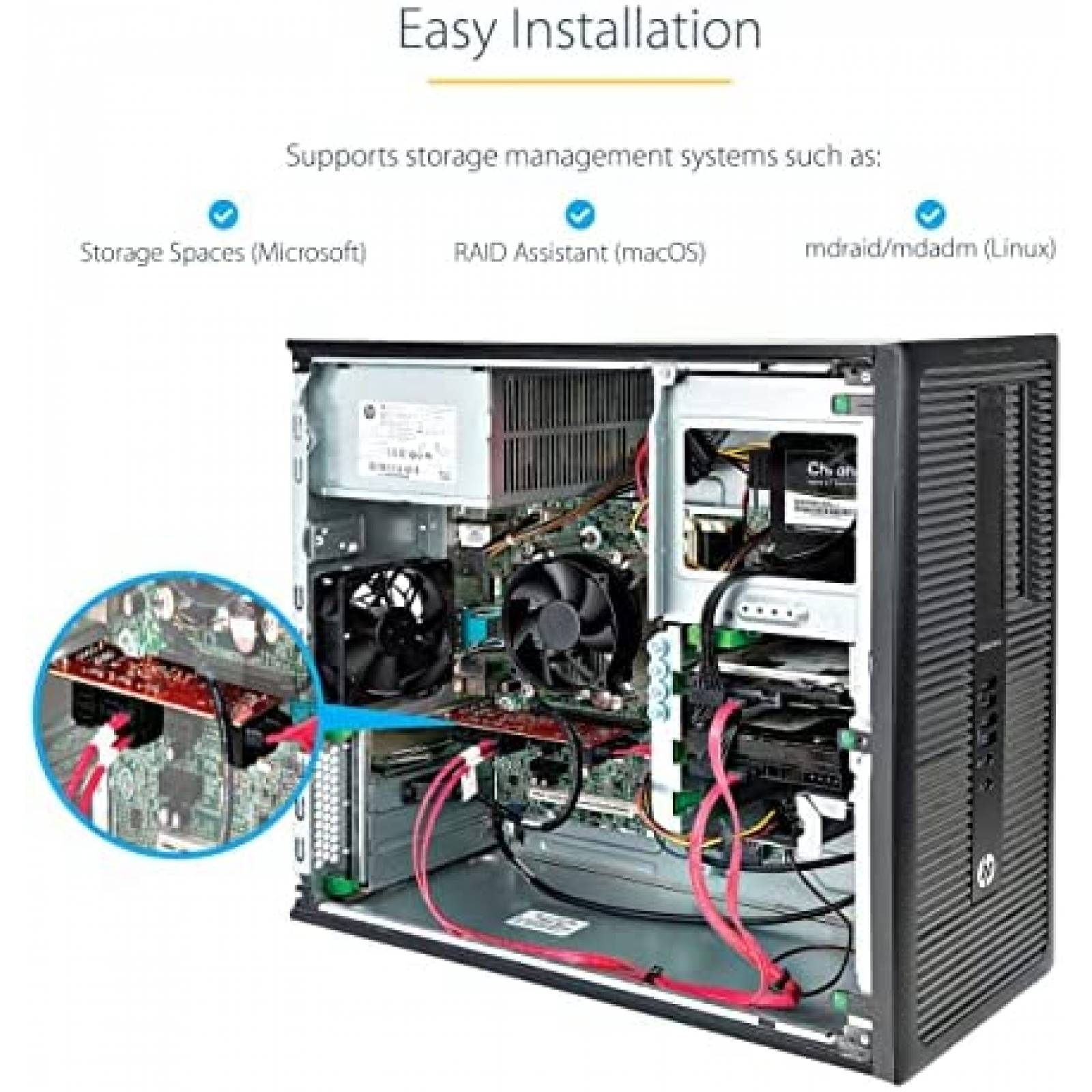 Tarjeta PCIe Adaptadora StarTech 10 Puertos PCIe SATA 3.0