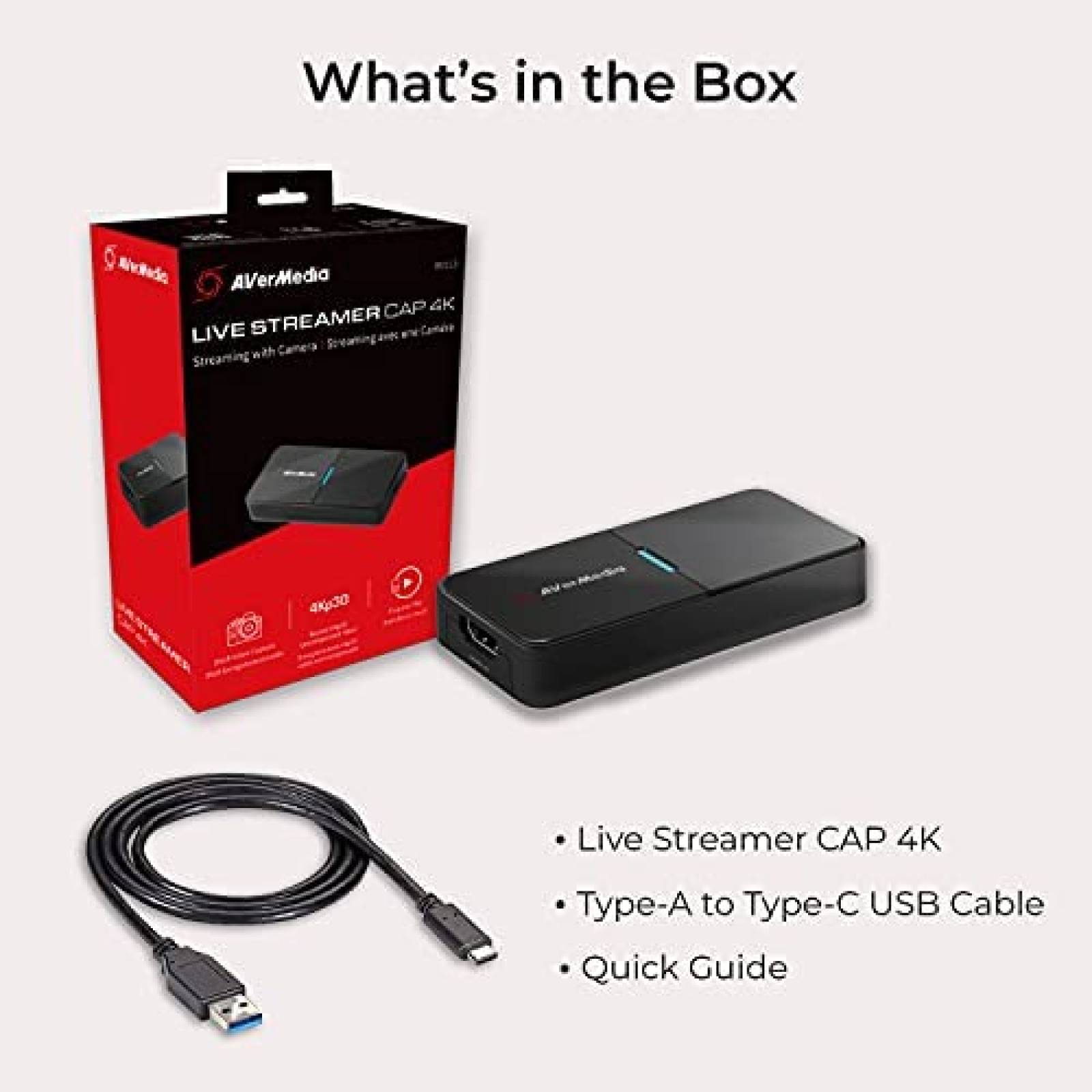 Capturadora de Video AVerMedia BU113 Streamer 4K HDMI USB-C
