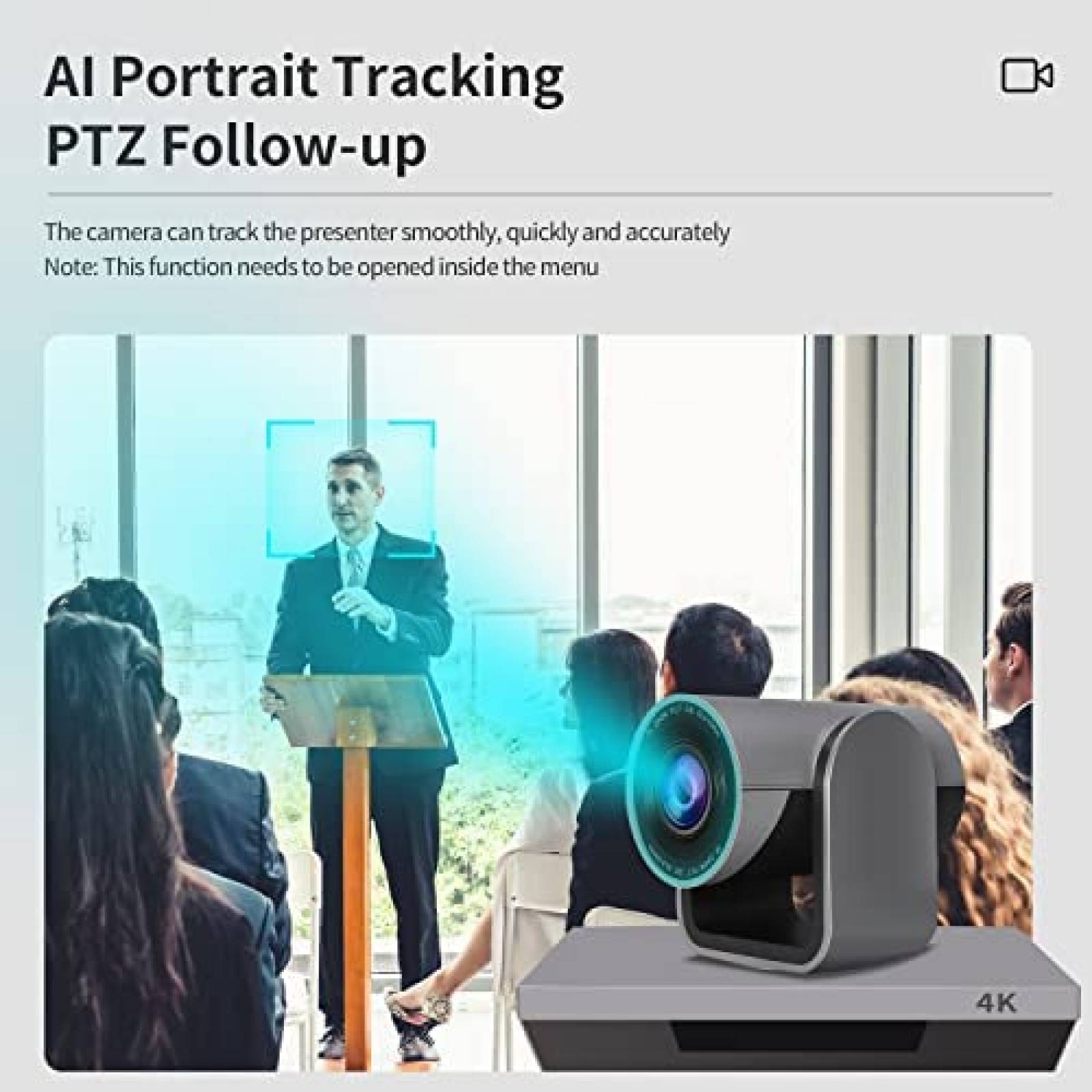 Webcam de Conferencias Szoomsy 4K PTZ 3x Zoom USB -Negro