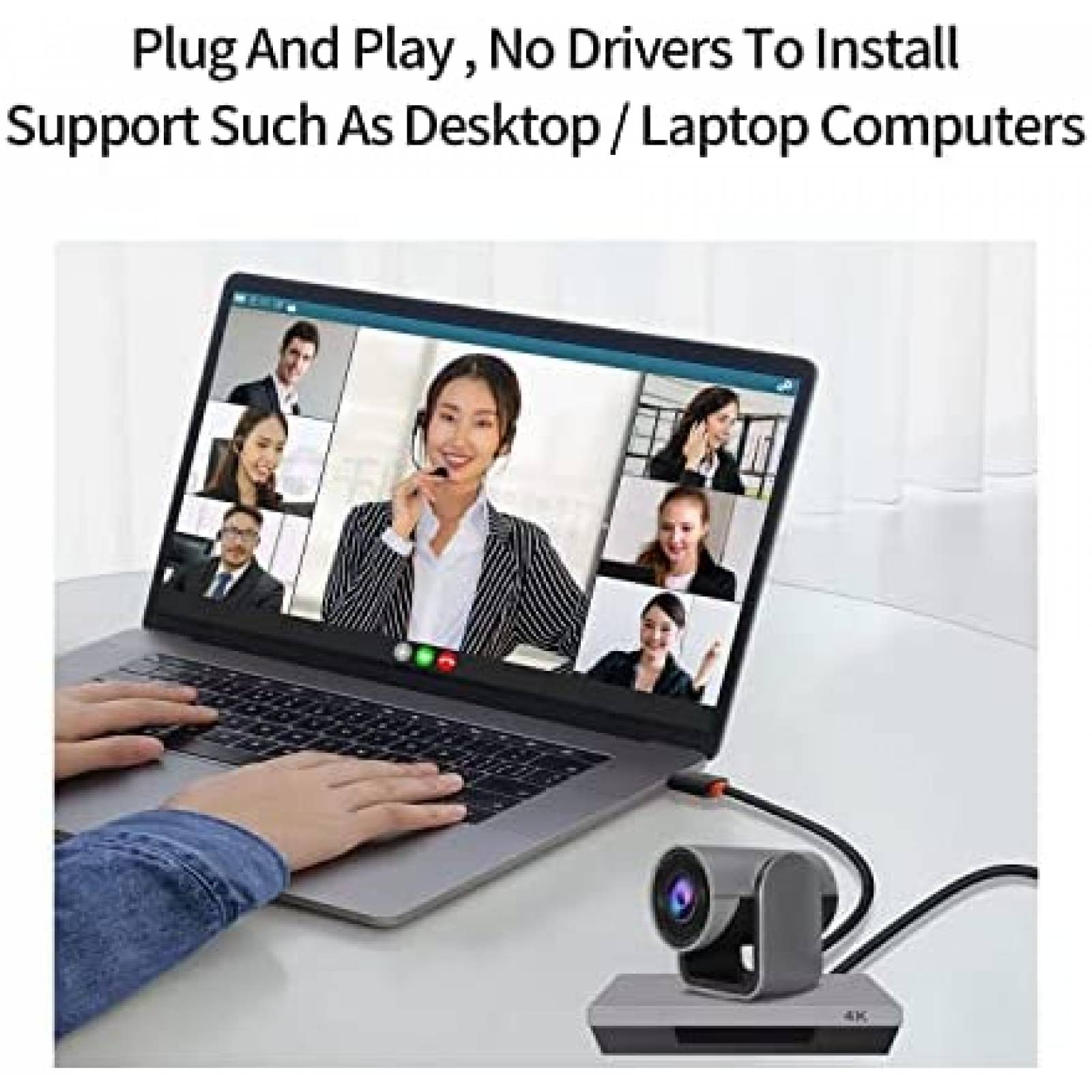 Webcam de Conferencias Szoomsy 4K PTZ 3x Zoom USB -Negro