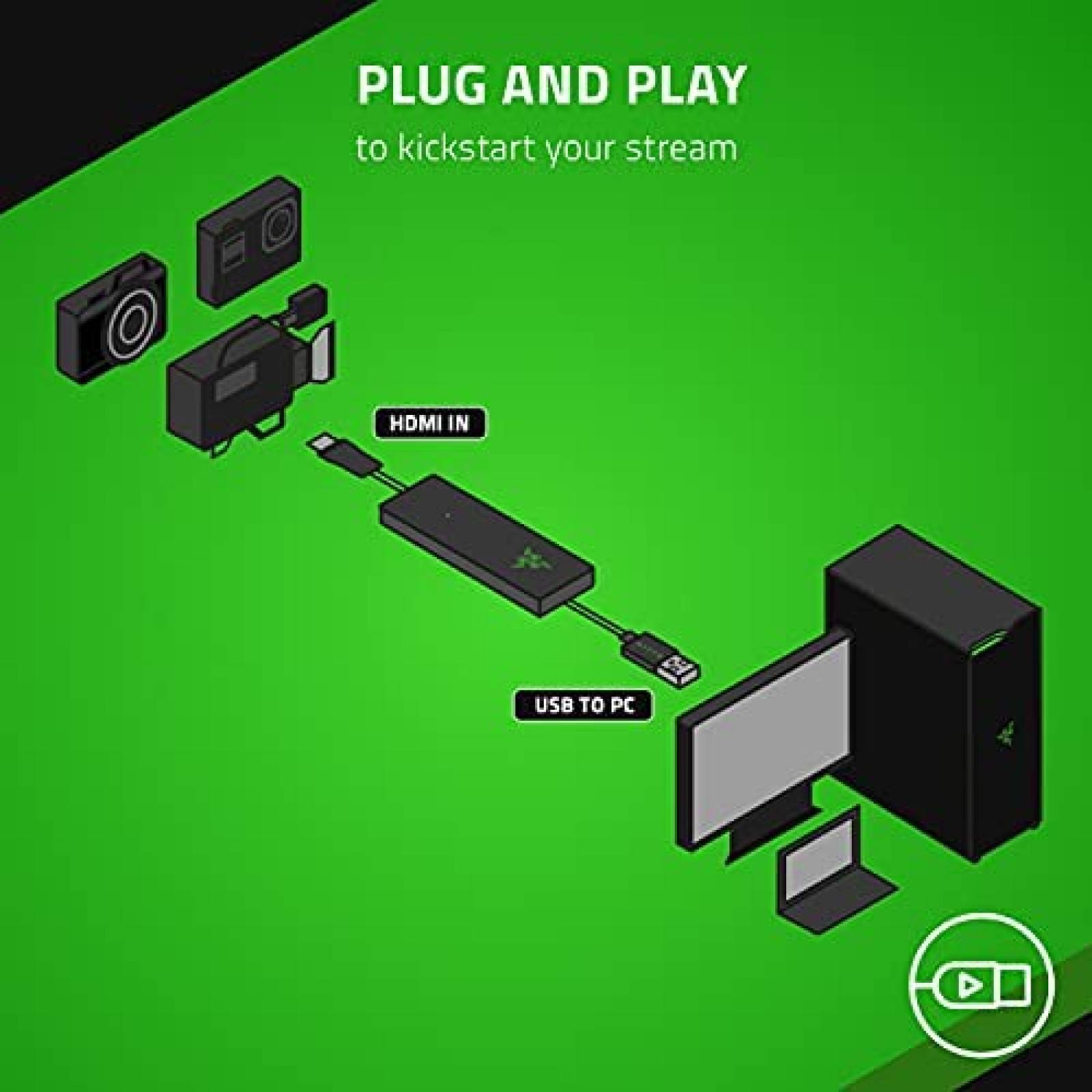 Capturadora de Video Razer Ripsaw X USB HDMI Streaming Gamer
