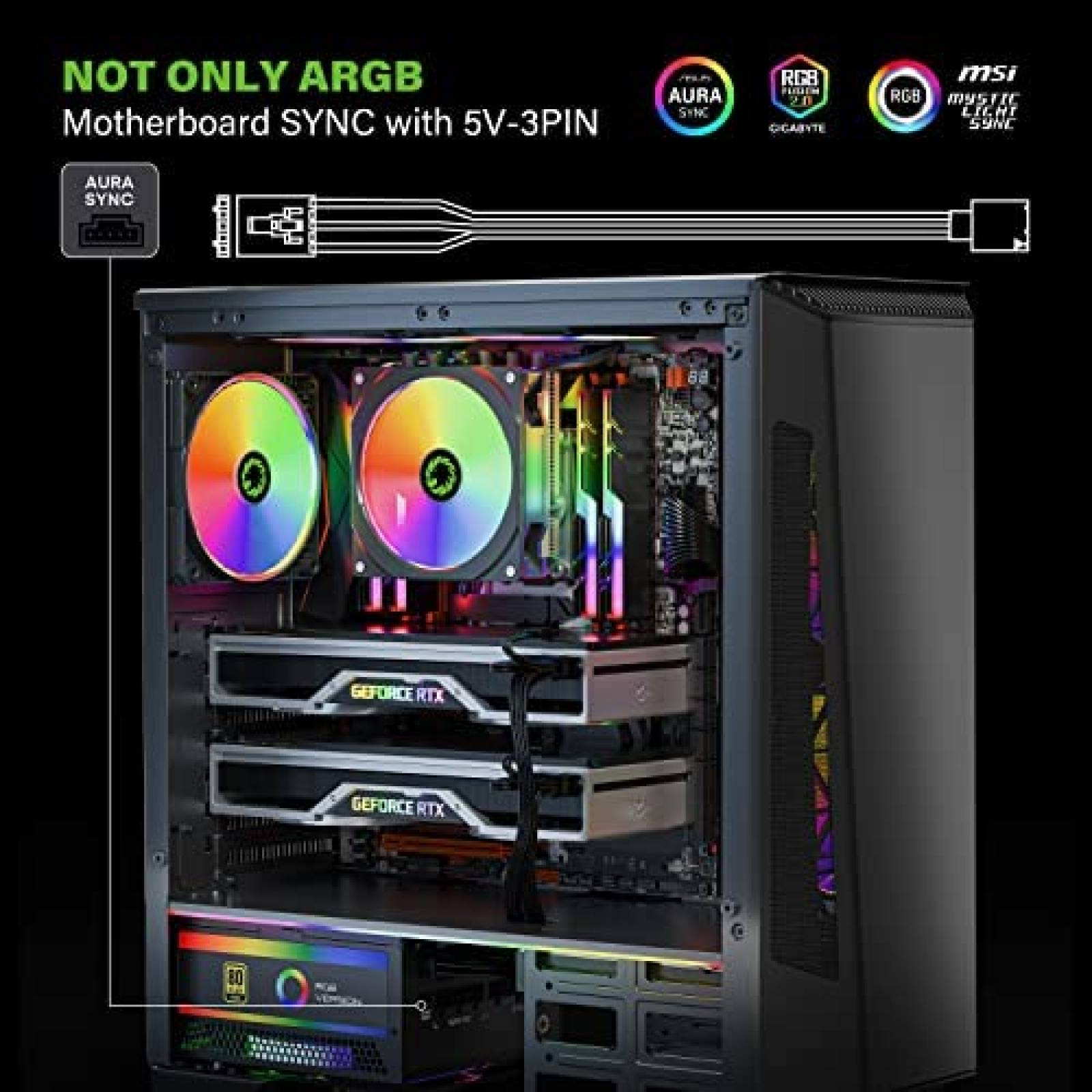 Fuente de Alimentacion GAMEMAX RGB 1050W Modular 80+ Gold